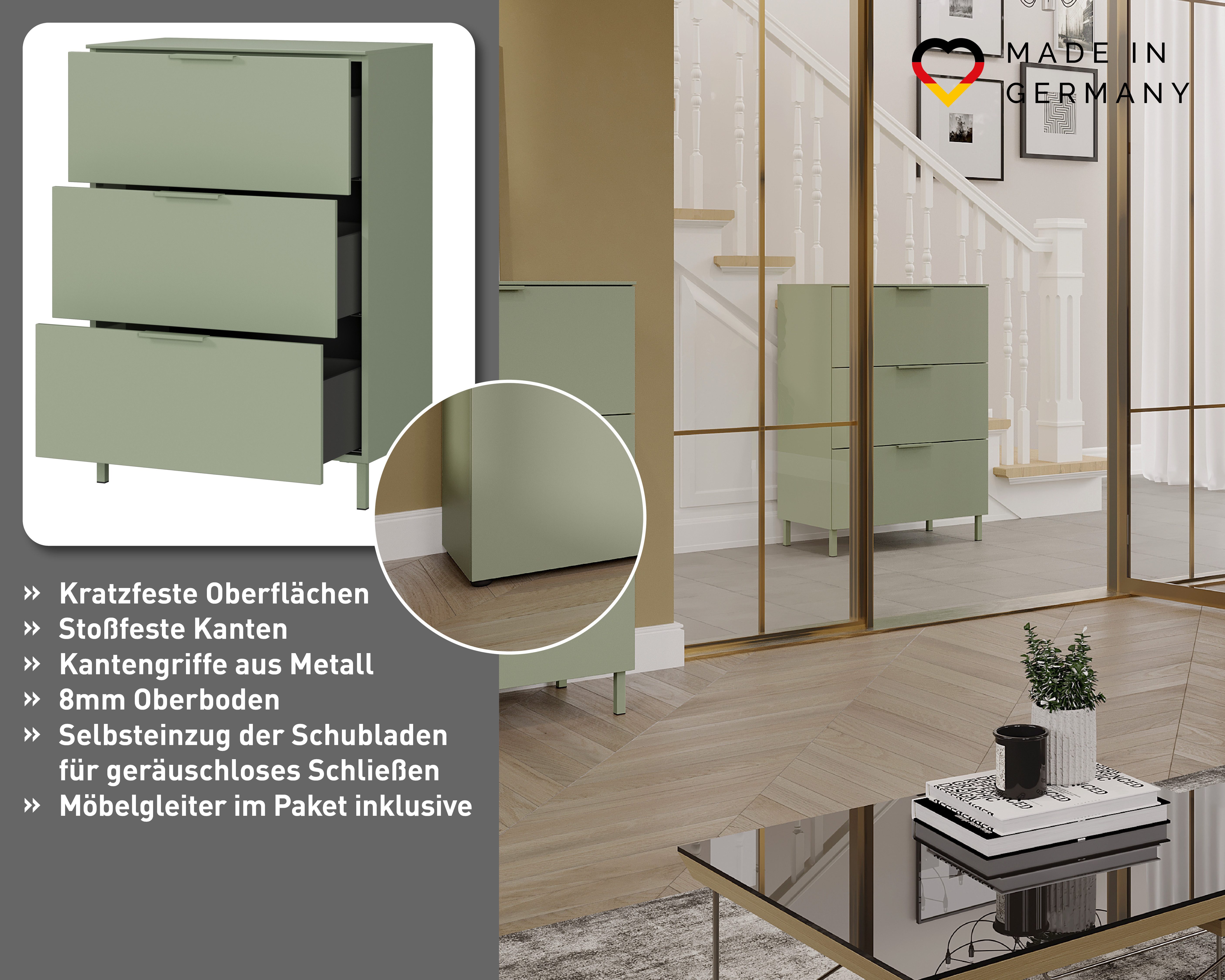 GERMANIA Kommode Savoca (1 St), Breite 68 cm, Soft-close, 2 Fußvarianten inkl., Made in Germany
