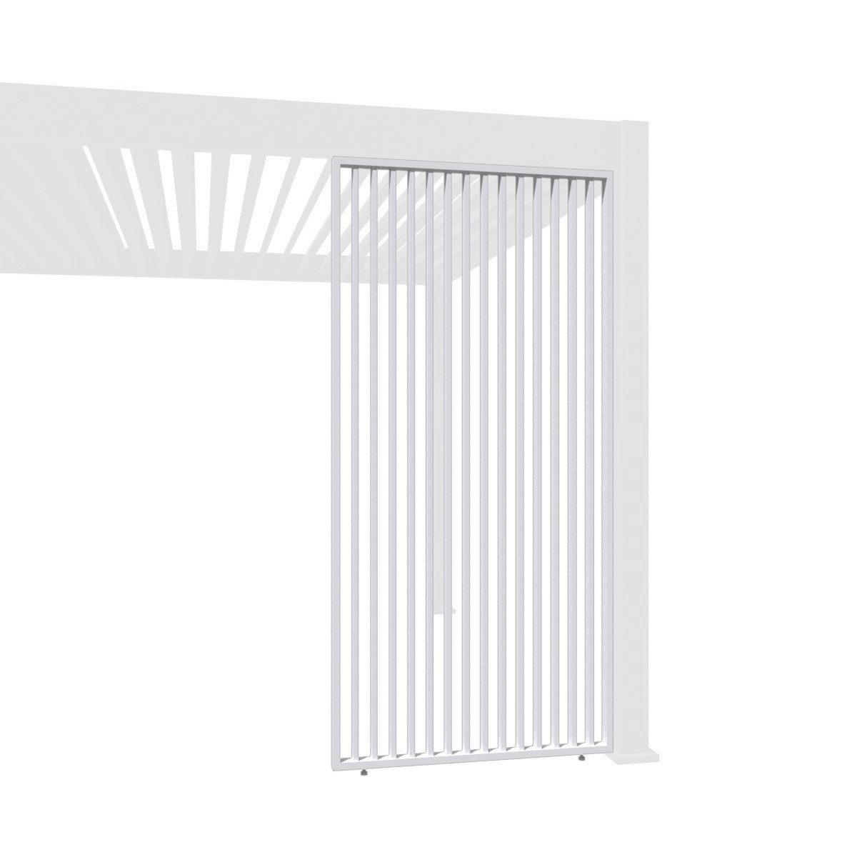 Weide Pavillonseitenteil Vertikale Lamellenwand Sichtschutz für Pergola Alu Weiß, 93x234 cm, Komplettset, Seitenteil