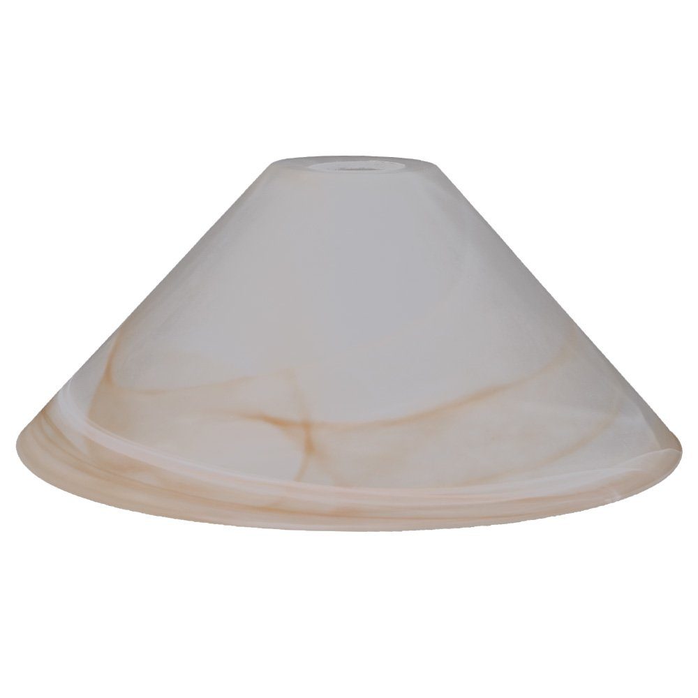 Home4Living Lampenschirm Schusterschirm weiß amber Vestaschirm Ø 300mm Lampenglas, Schlieren amberfarben