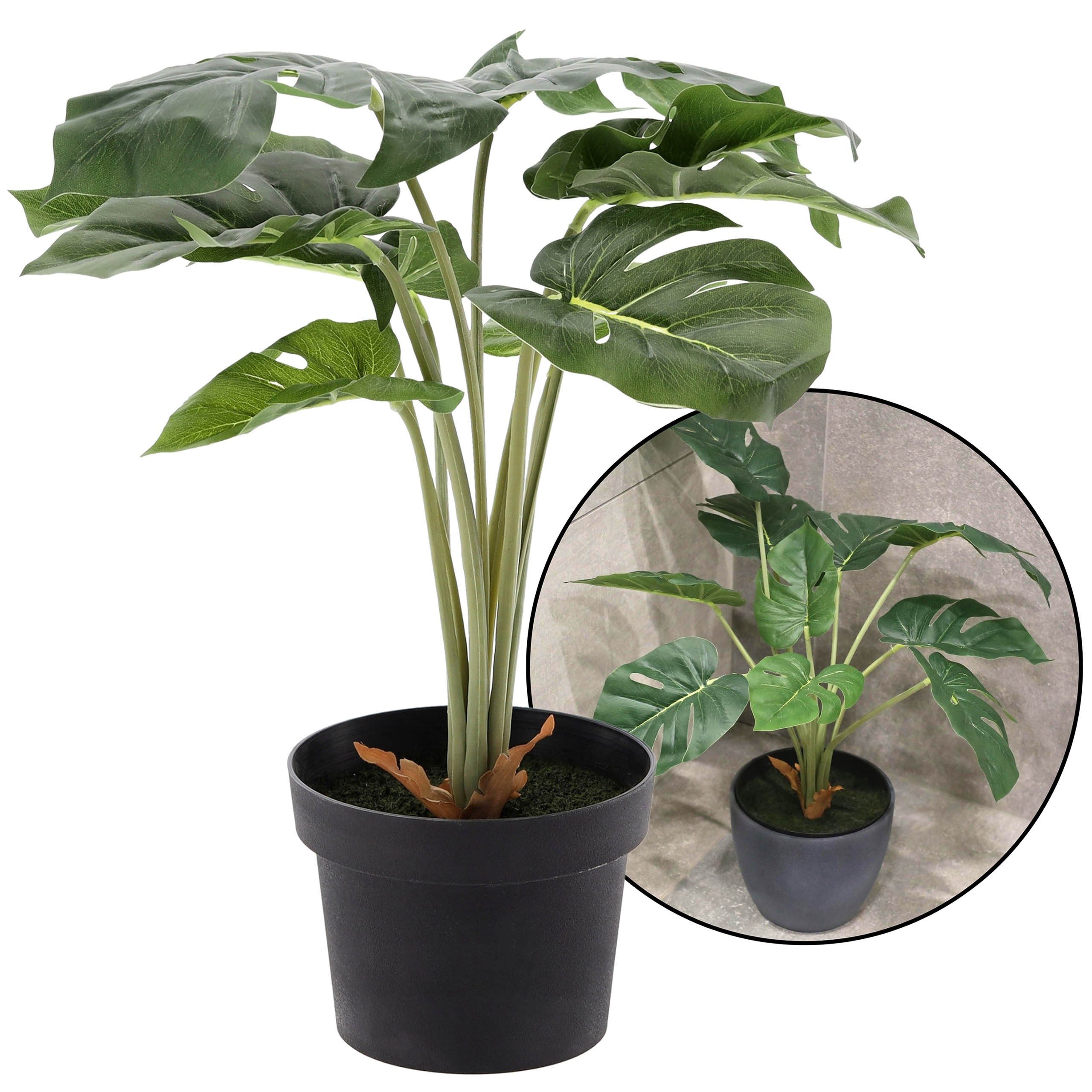 Kunstblume Künstliche innen/außen Topfpflanze - Monstera günstig online kaufen