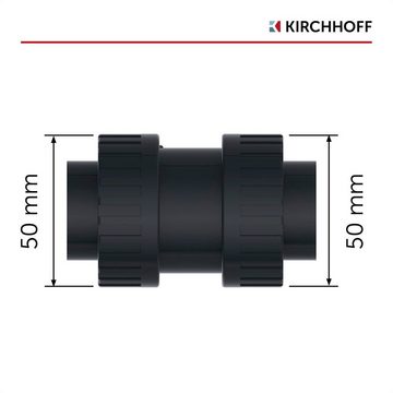 Kirchhoff 2-Wege-Ventil PVC-Kegelrückschlagventil, Druckrohr, Pool, Teich, max. 16 bar, besonders beständig