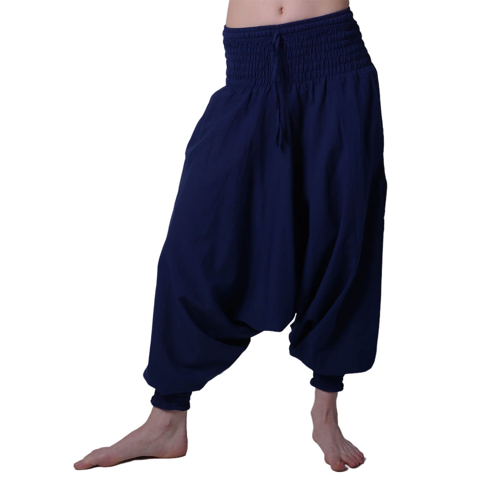 KUNST UND MAGIE Einheitsgröße Orientalische Dunkelblau Haremshose Pluderhose Pumphose Haremshose Unisex