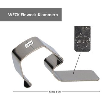 MamboCat Einmachglas Weck-Einkoch-Set - Glasdeckel 80 mm Einkochringe 80 mm Weck-Klammer