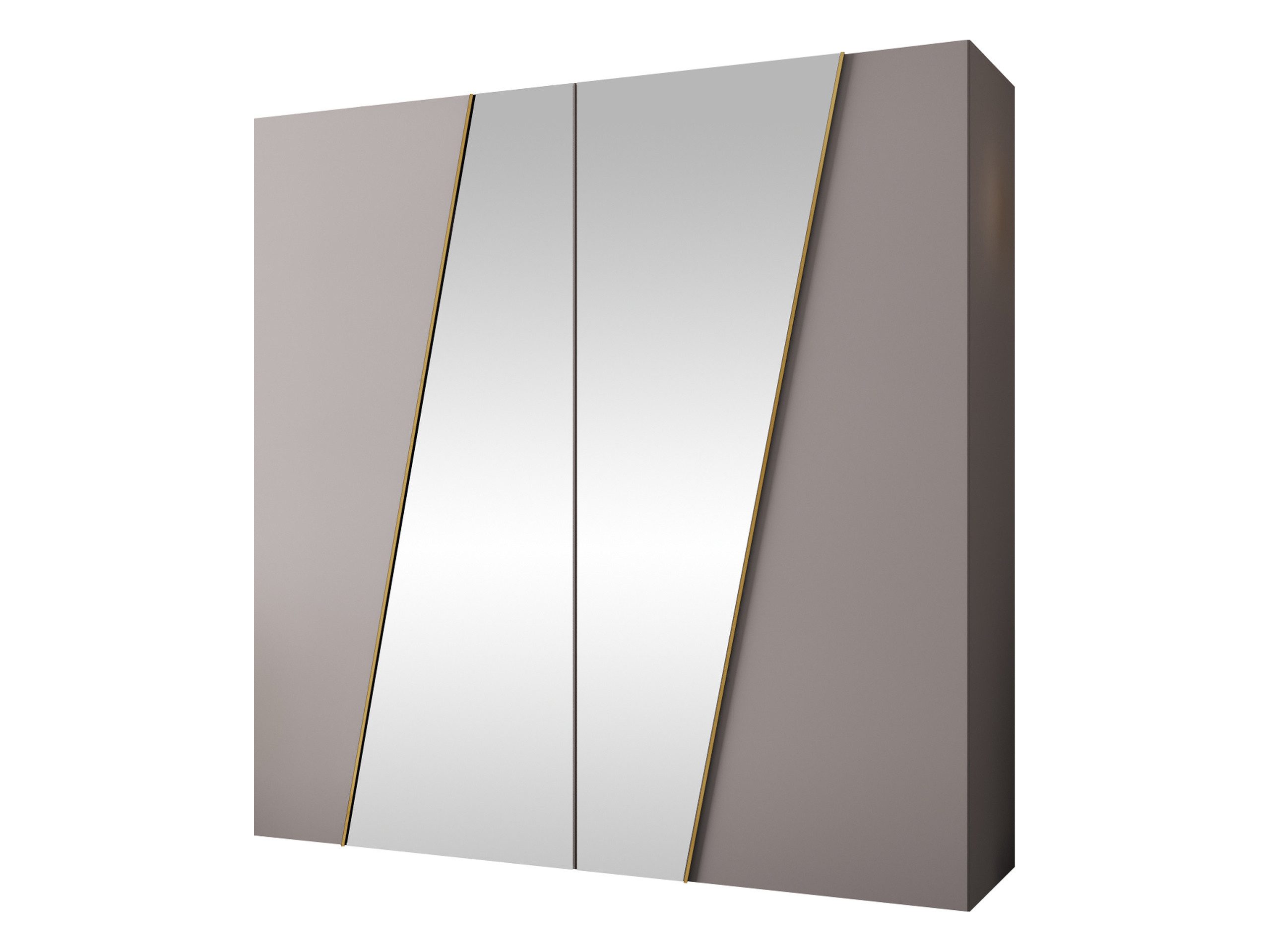 MIRJAN24 Kleiderschrank Zen 2L 200 cm (mit vier Drehtüren) 200x50x202 cm, gedämpftem Schließsystemm, Frontspiegel