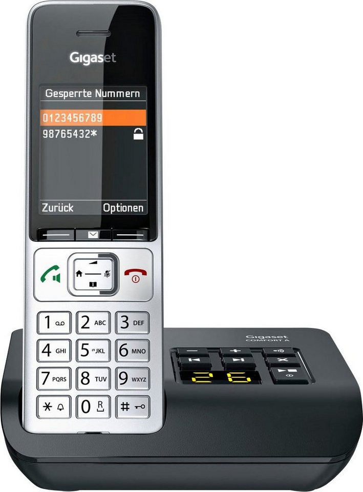 Gigaset COMFORT 500A Schnurloses DECT-Telefon (Mobilteile: 1), 5,6 cm (2,2  Zoll) TFT-Farbdisplay für optimale Lesbarkeit