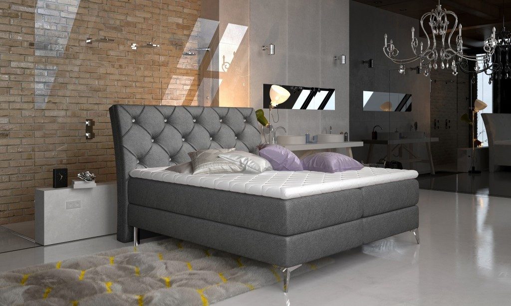Xlmoebel Boxspringbett XLMOEBEL Chesterfield Boxspringbett mit integriertem Bettkasten (1-St., Chesterfield Boxspringbett), Made in Europa