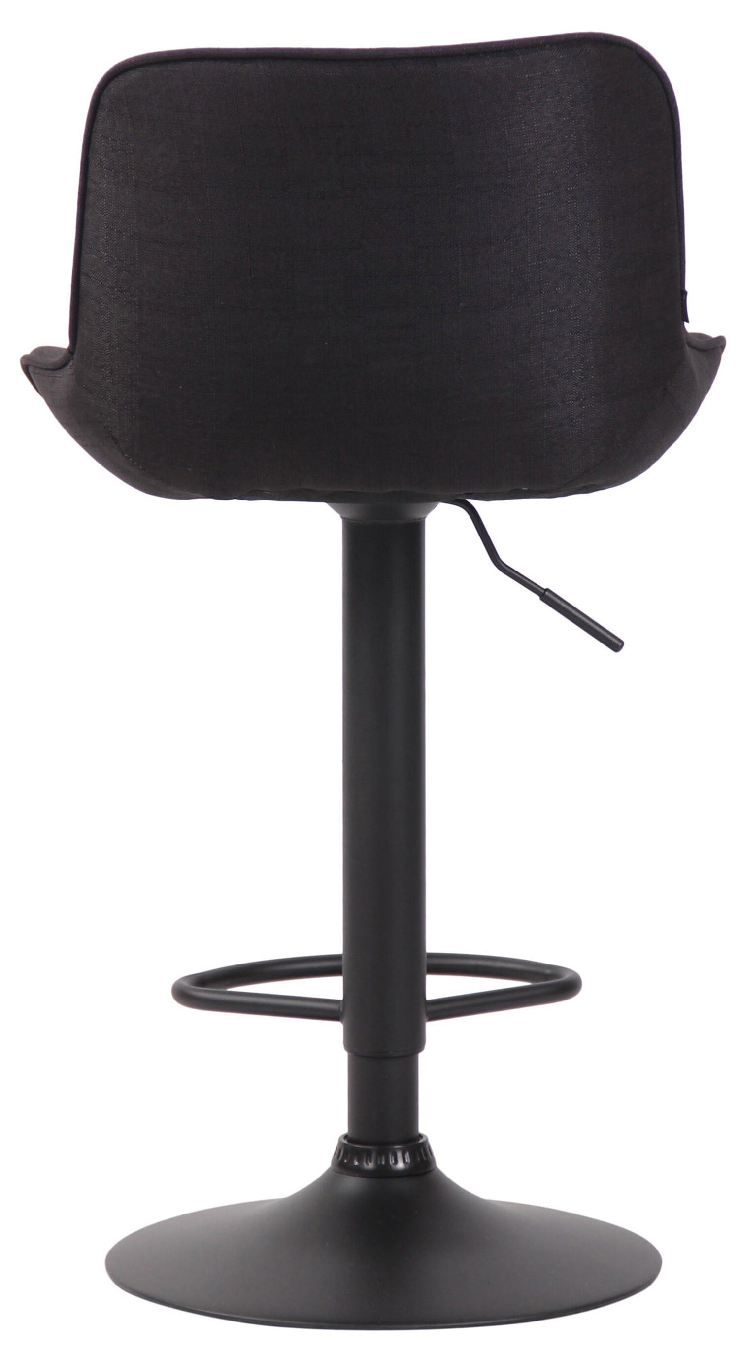 TPFLiving Barhocker Theke Fußstütze Hocker schwarz Küche Stoff Sitzfläche: mit Lento - (Barstuhl und drehbar höhenverstellbar), Schwarz 360° für Gestell Metall und Rückenlehne & angenehmer bequemer 