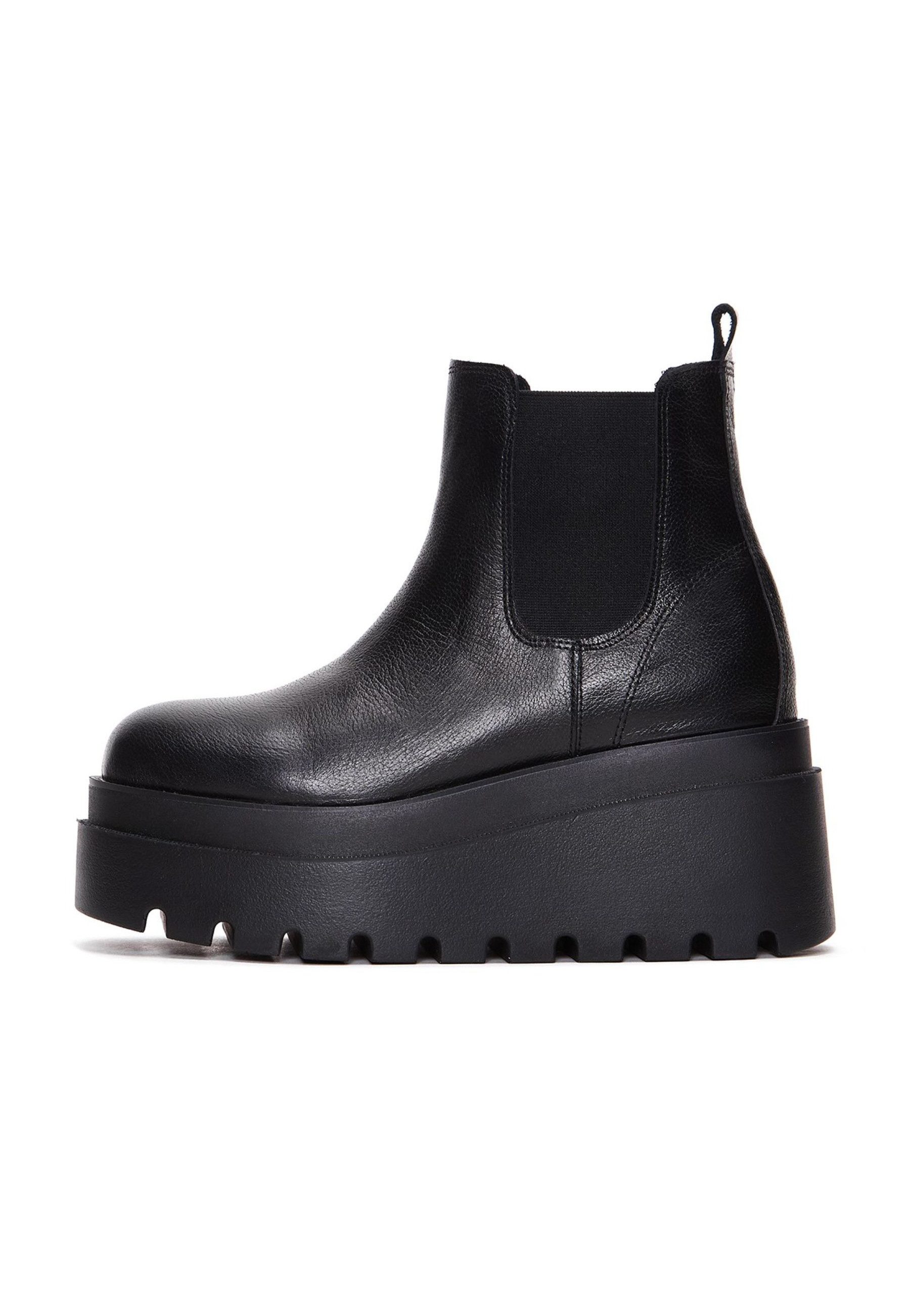Stiefeletten Leder mit Plateausohle Ankleboots