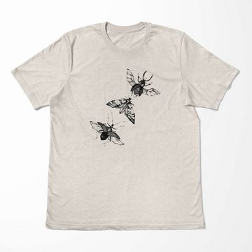 Sinus Art T-Shirt Herren Shirt 100% Bio-Baumwolle T-Shirt Aquarell Motiv Käfer Insekten Farbe Nachhaltig Organic Ökom (1-tlg)