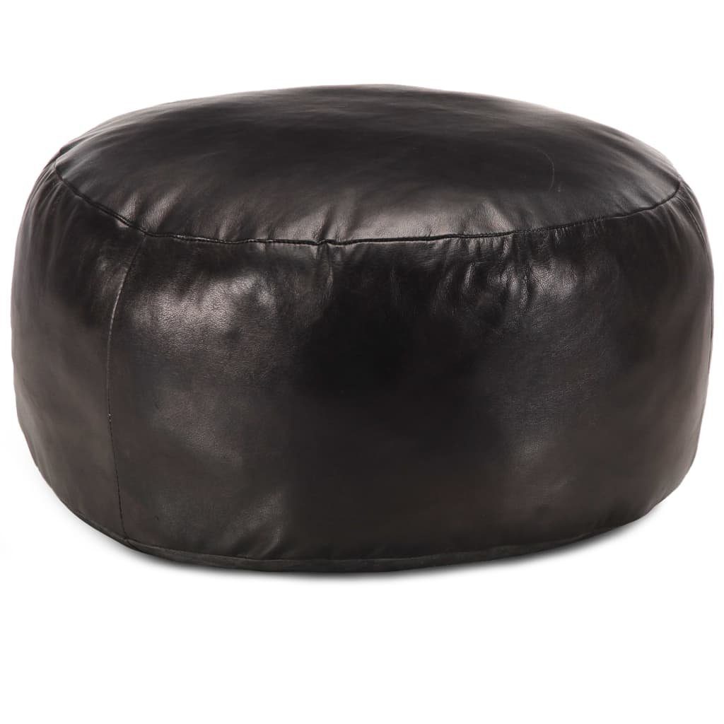 vidaXL Polsterhocker Pouf Schwarz 60 x 30 cm Echtes Ziegenleder (1 St)