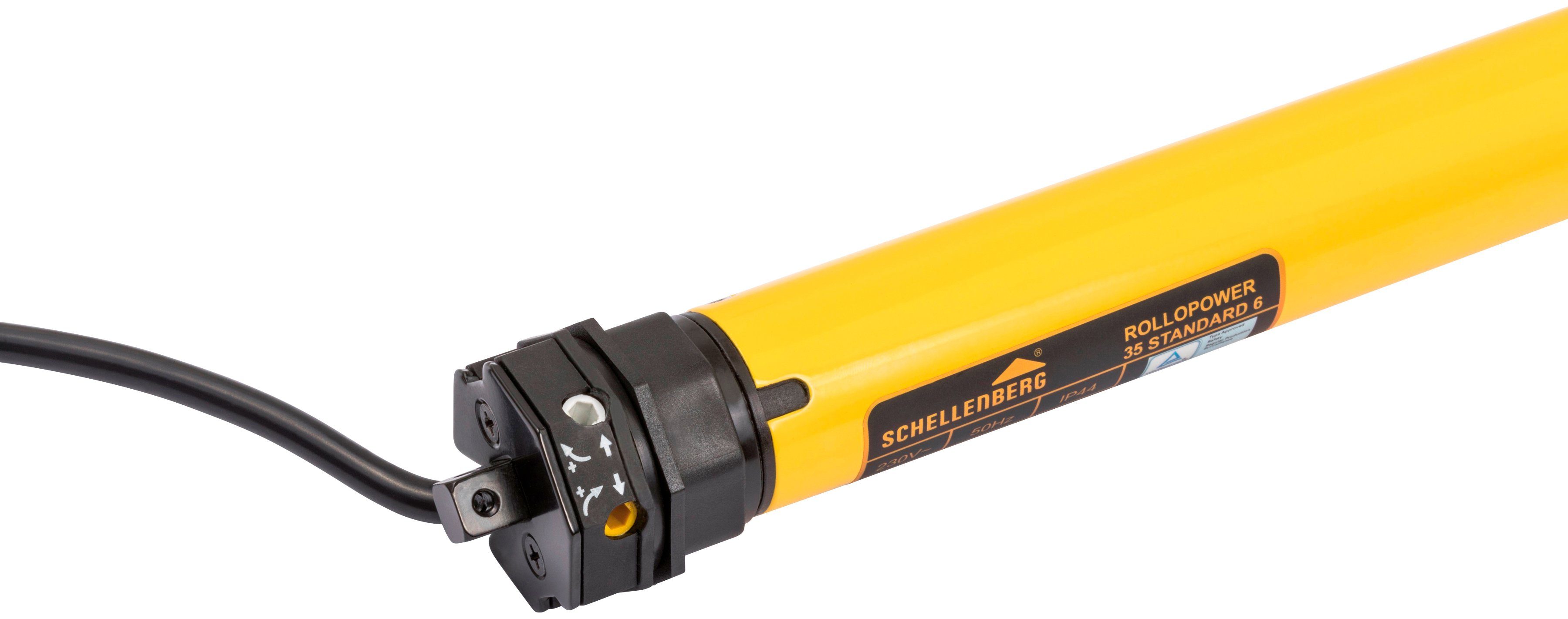 SCHELLENBERG Rollladenmotor Standard, Rohrmotor mit mechanischer Endlageneinstellung, geeignet für 40 mm Rollladenwelle, Mini, 6 Nm, Zugkraft 15 kg