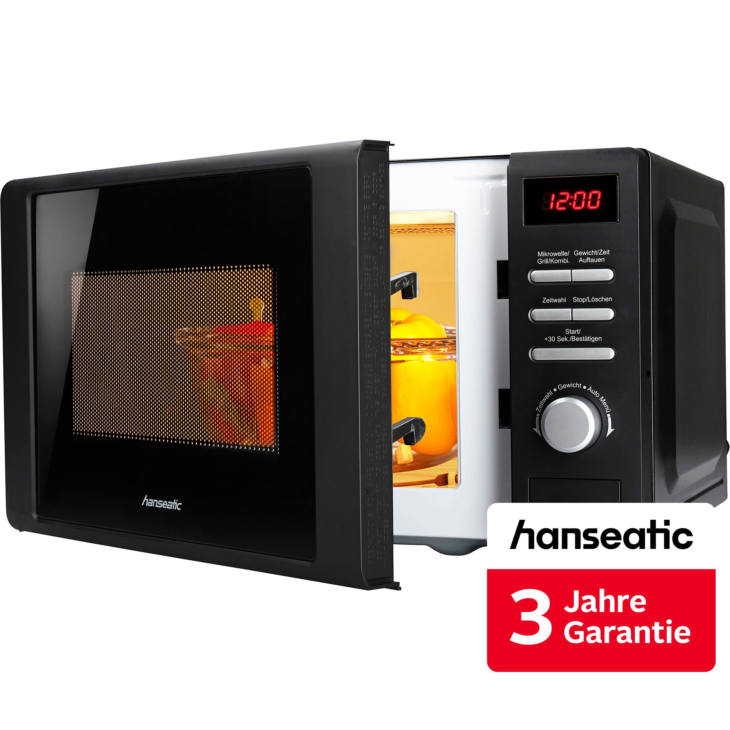 Hanseatic Mikrowelle AG720CGE-PM, 2 in 1, Grill, Mikrowelle, 20 l, inkl. 3 Jahre Herstellergarantie
