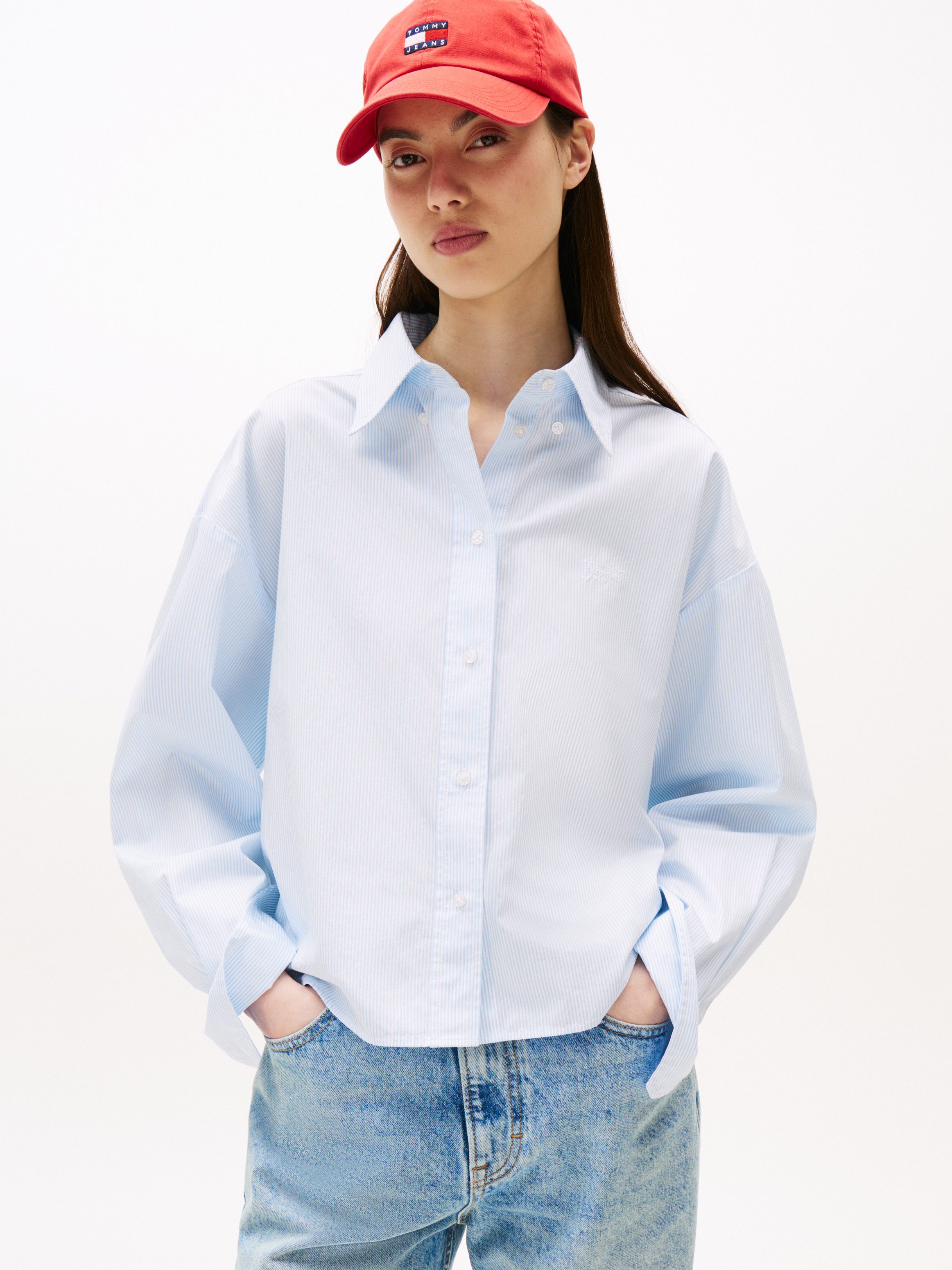Tommy Jeans Hemdbluse TJW REG CROP STRIPE POPLIN SHIRT günstig online kaufen