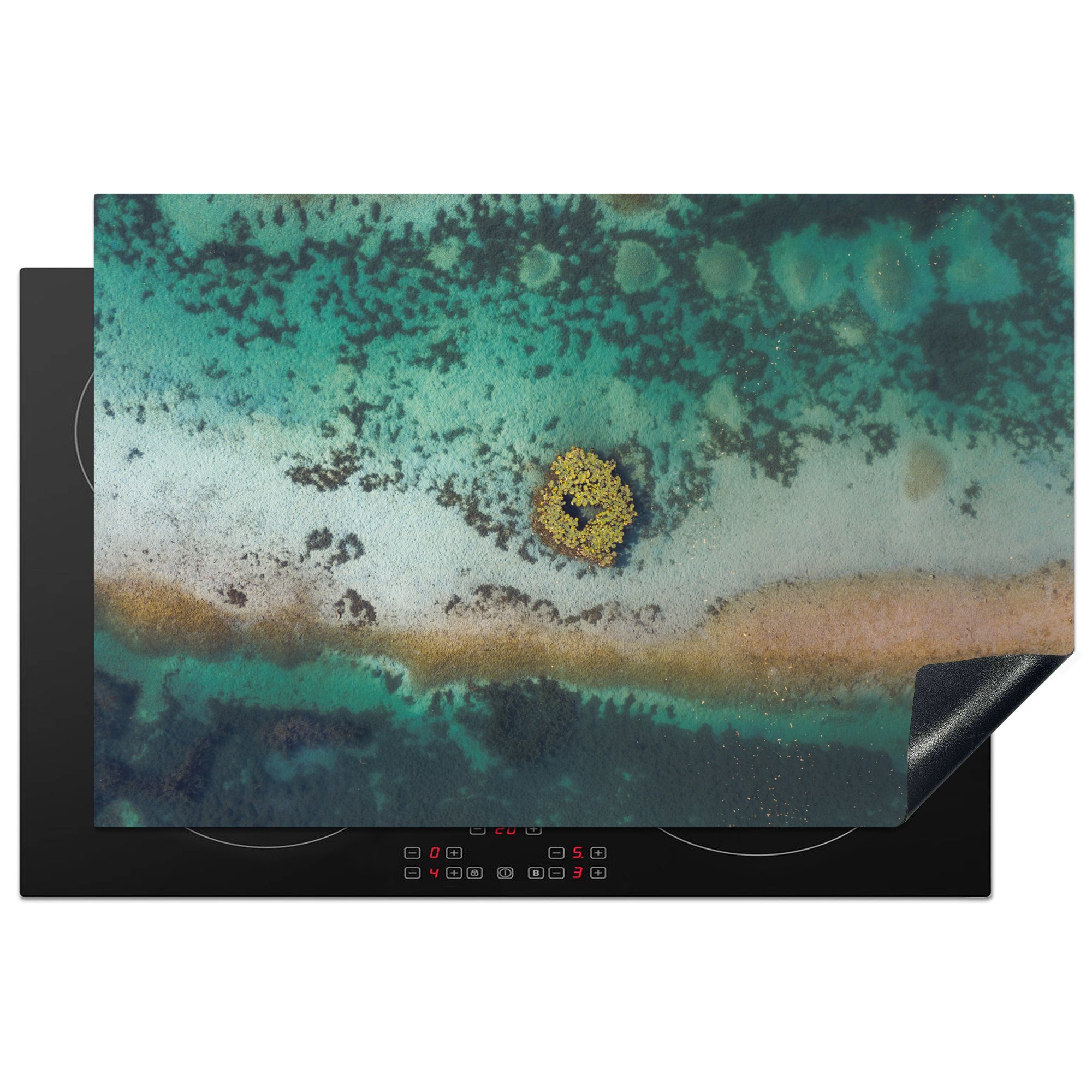 MuchoWow Herdblende-/Abdeckplatte Mehr - Abstrakt - Europa, Vinyl, (1 tlg), 81x52 cm, Induktionskochfeld Schutz für die küche, Ceranfeldabdeckung