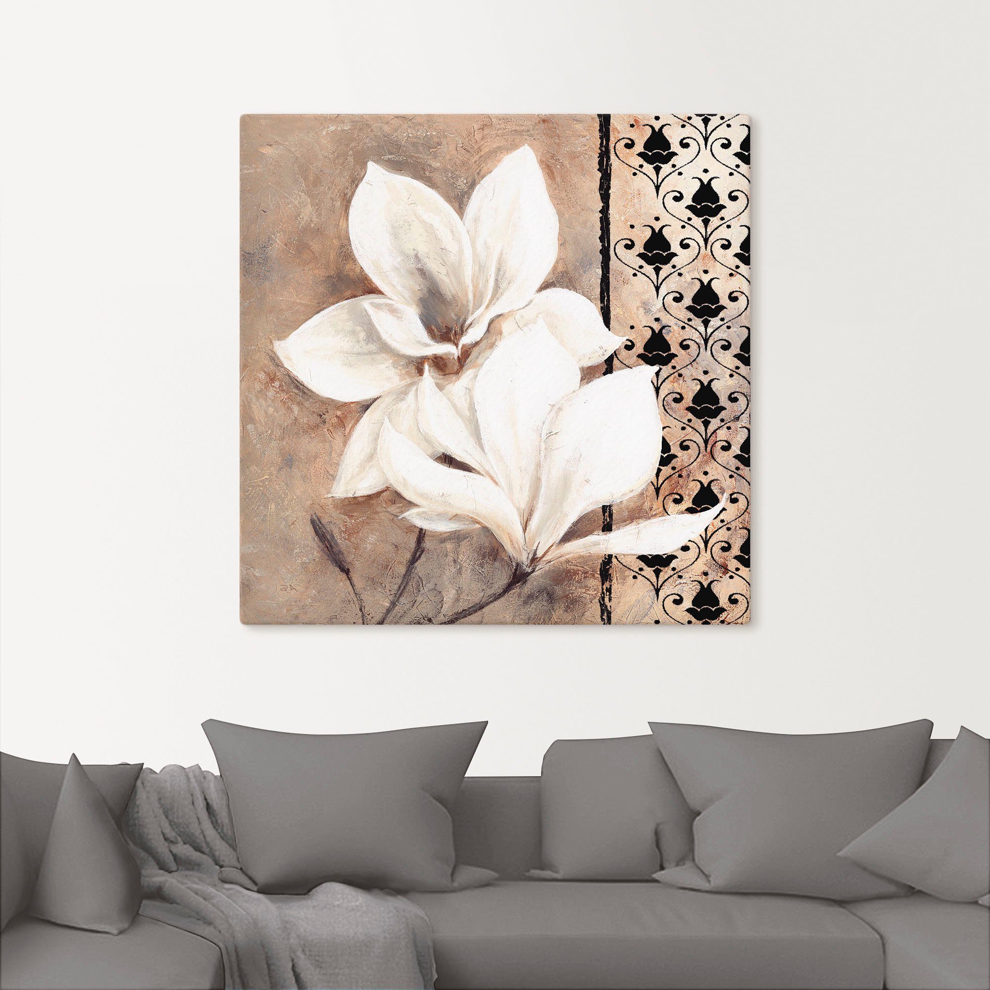Artland Leinwandbild Klassische Magnolien, Blumenbilder (1 St), auf Holzrahmen gespannt