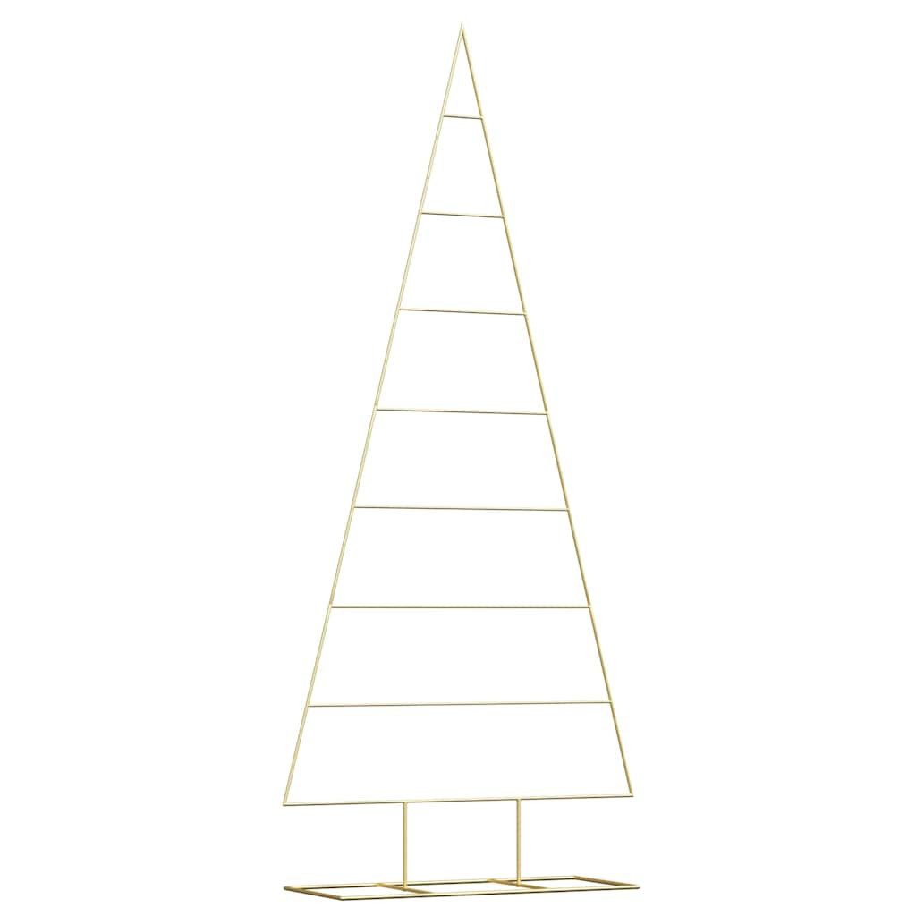 vidaXL Künstlicher Weihnachtsbaum Metall Weihnachtsbaum Gold 211 cm Pulverbeschichteter Stahl