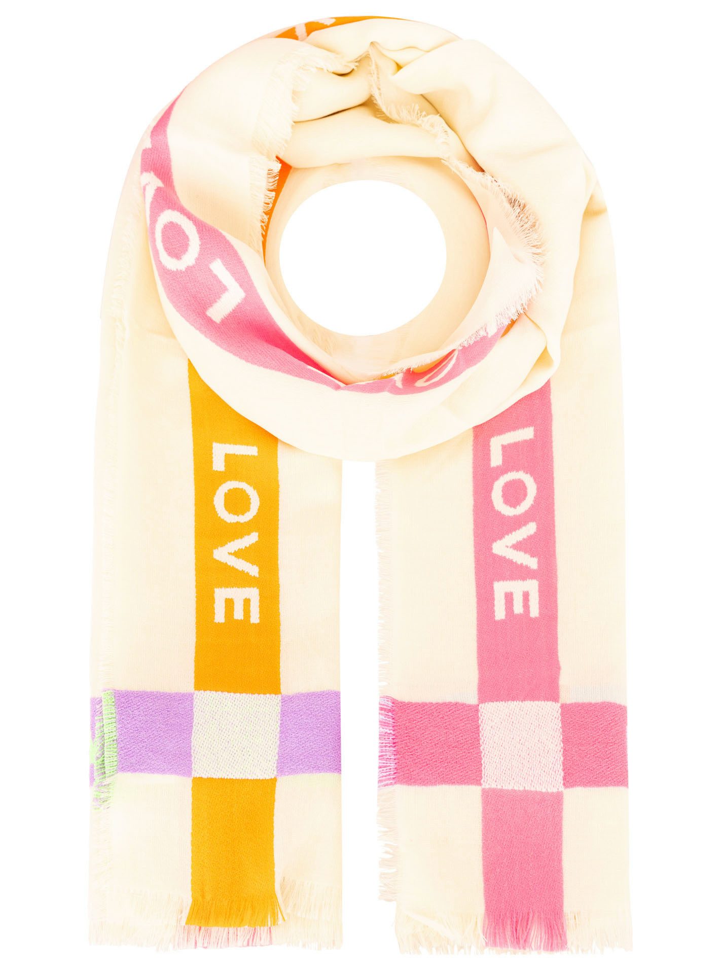 Zwillingsherz Schal "Love & More", stylischer Schal mit Schriftzug