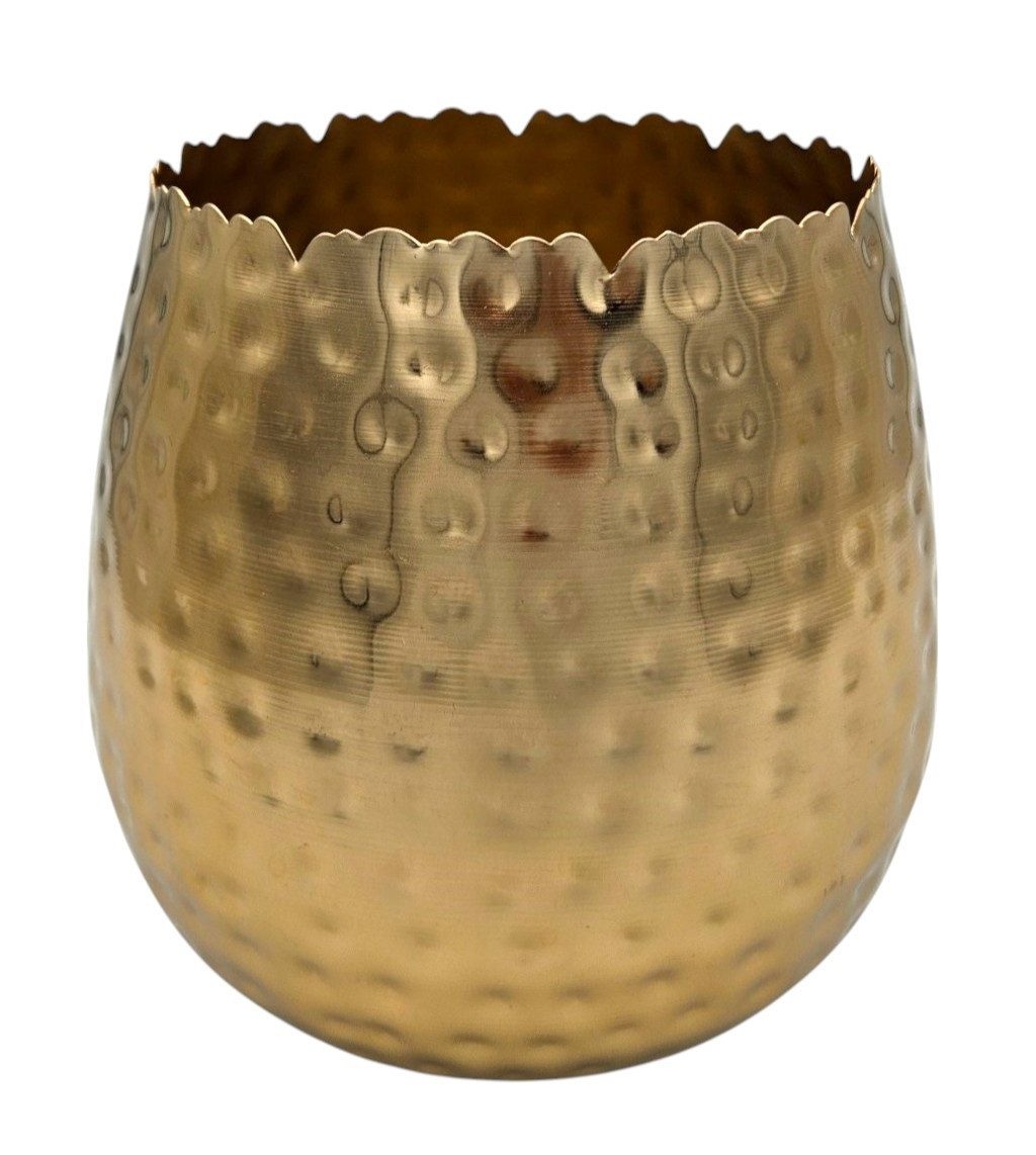 Meinposten Blumentopf Übertopf Vase gold Metall Hammerschlag 18x18 cm Pflan günstig online kaufen