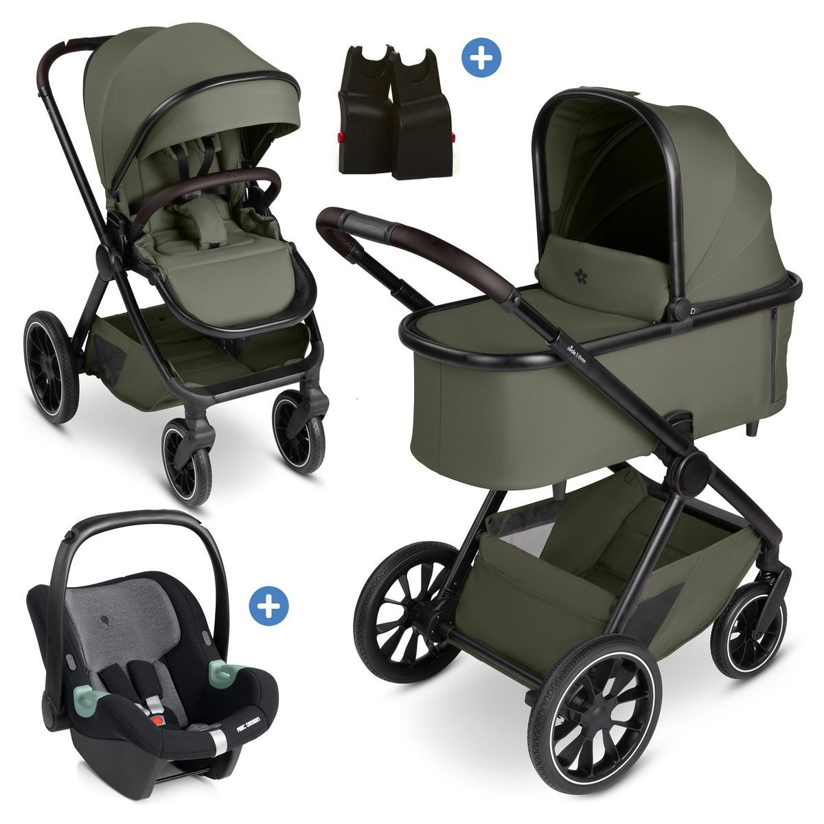 circle by ABC Design Kombi-Kinderwagen ABC Design S Three - Wheat, 3in1 Kinderwagen Buggy Set mit Babywanne, Babyschale & Sportsitz