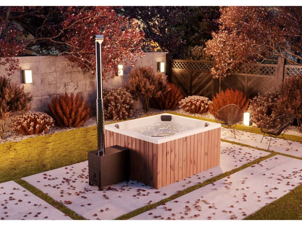 FinnTherm Whirlpool FINNTHERM Badefass Oslo aus Thermoholz, Badebottich