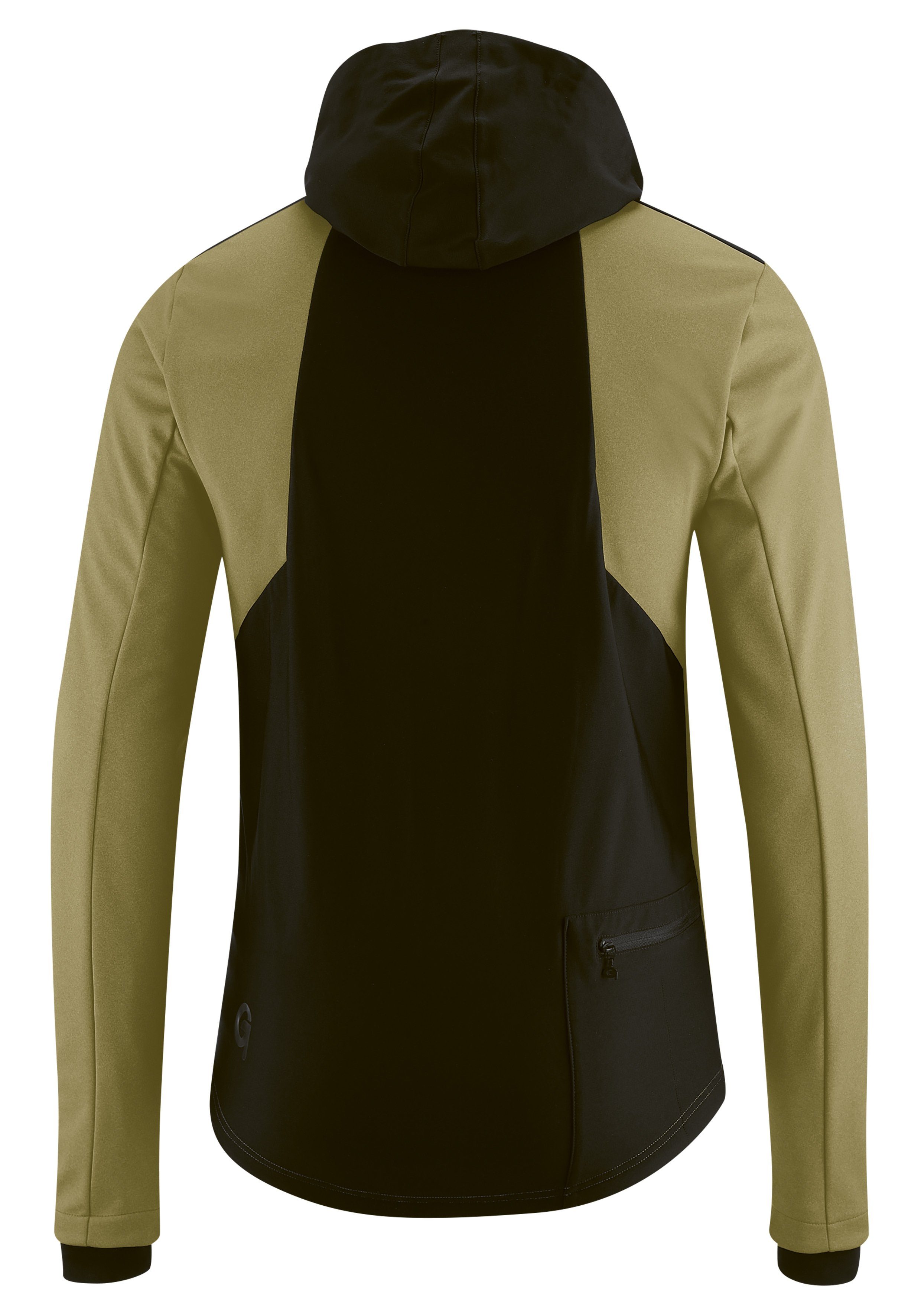 Gonso atmungsaktiv Radtrikot Softshell-Hoodie, Windjacke und Travo olivgrün winddicht Herren