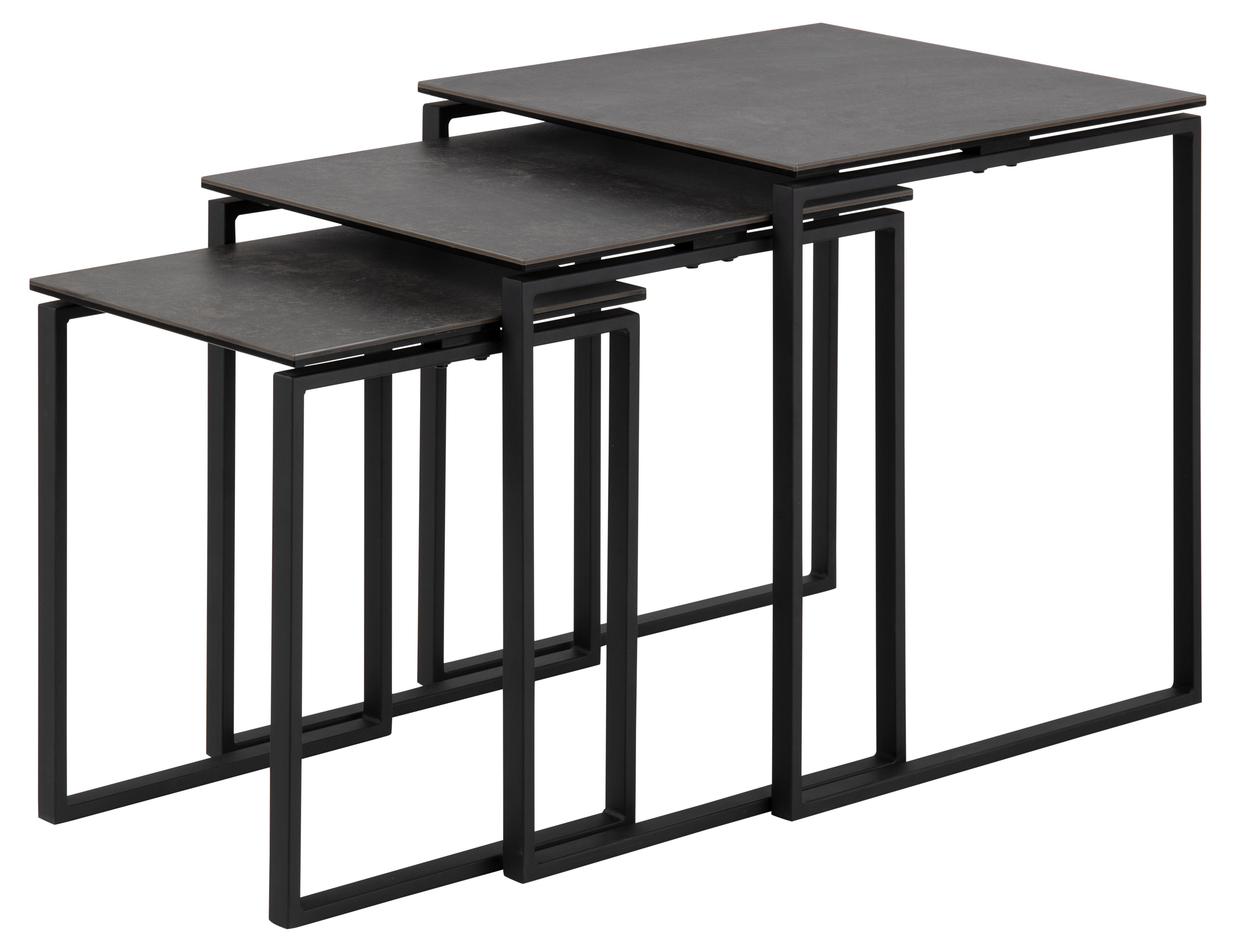 ebuy24 Couchtisch Kamma Einschubtische Set mit 3 Stk. schwarz.