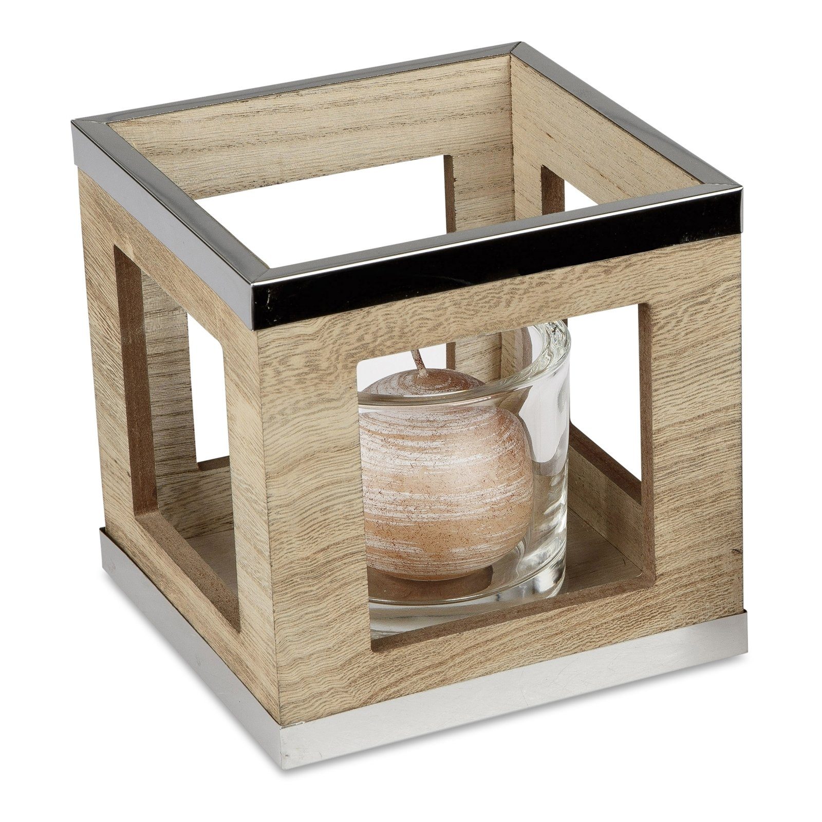 formano Windlicht »Teelichthalter Edelstahl-Holz« (1 Stück) online kaufen |  OTTO