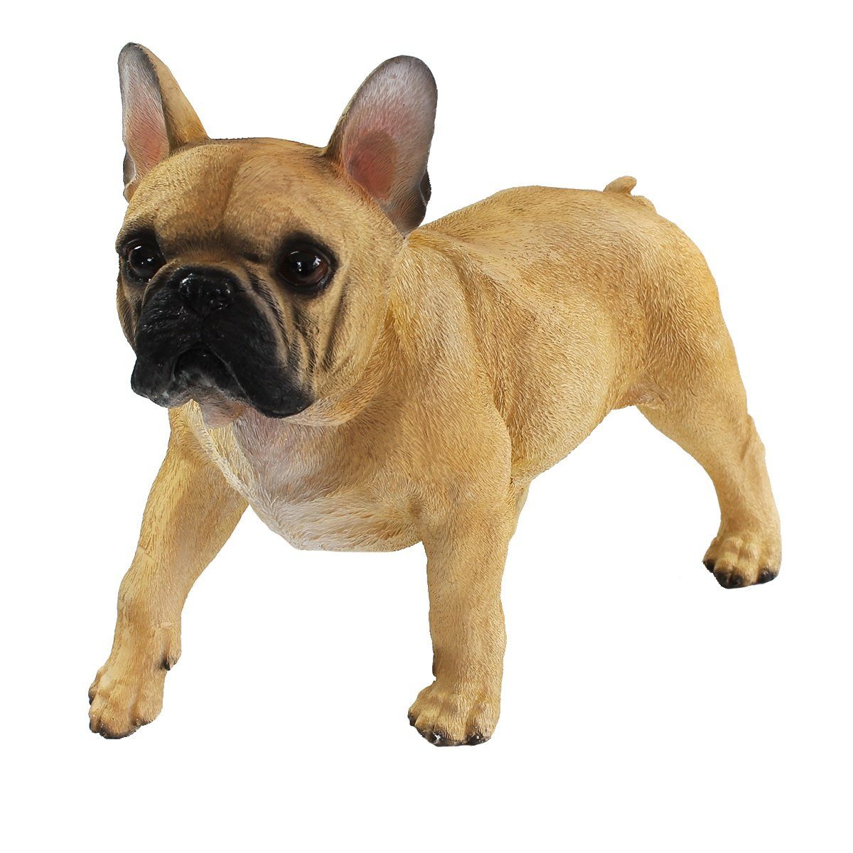 Tierfigur Hunde Figur Französische Bulldogge Figur stehend braun lebensecht