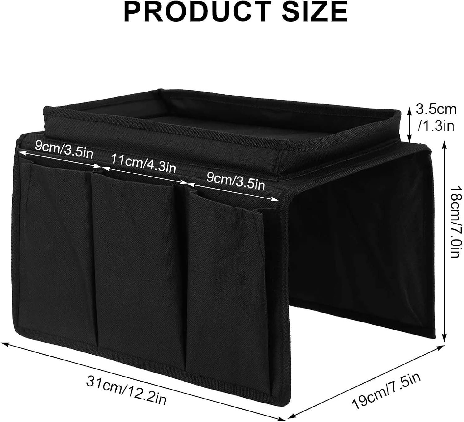 FELIXLEO Badorganizer Sofa Armlehne Organizer Oxford Tasche Tablett faltbar Aufbewahrung (1 St) – Bild 2 von 5