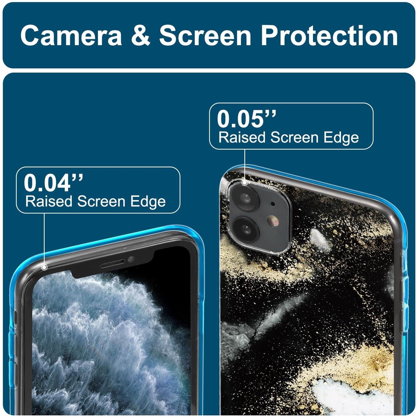 CoolGadget Handyhülle Marmor Slim Case für iPhone 11 6,1 Zoll, Hülle Dünne Silikon Schutzhülle für Apple iPhone 11 Hülle