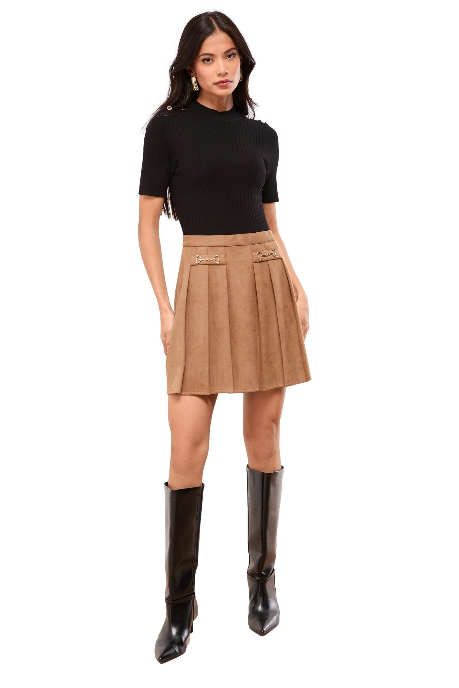 Strickkleid Lipsy 2-in-1 Mini-Strickkleid mit Faltenrock