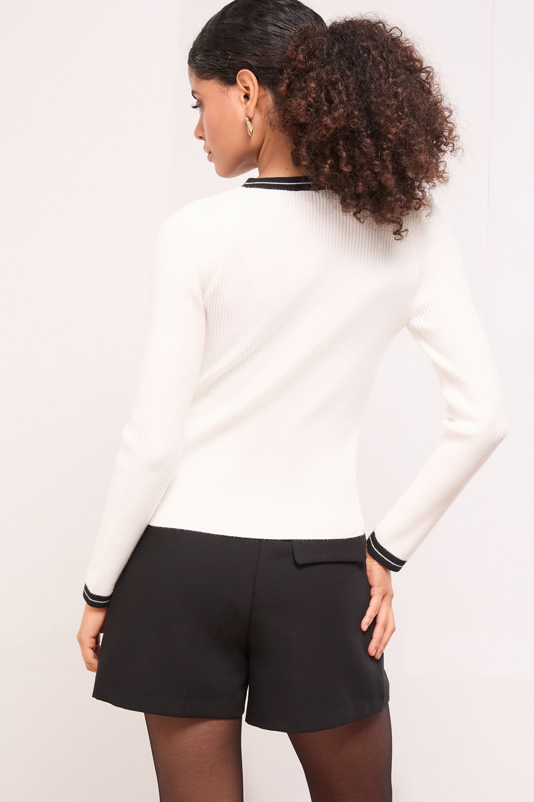 LIPSY Strickpullover Lipsy Strickpullover mit angedeuteter Knopfleiste (1-t günstig online kaufen