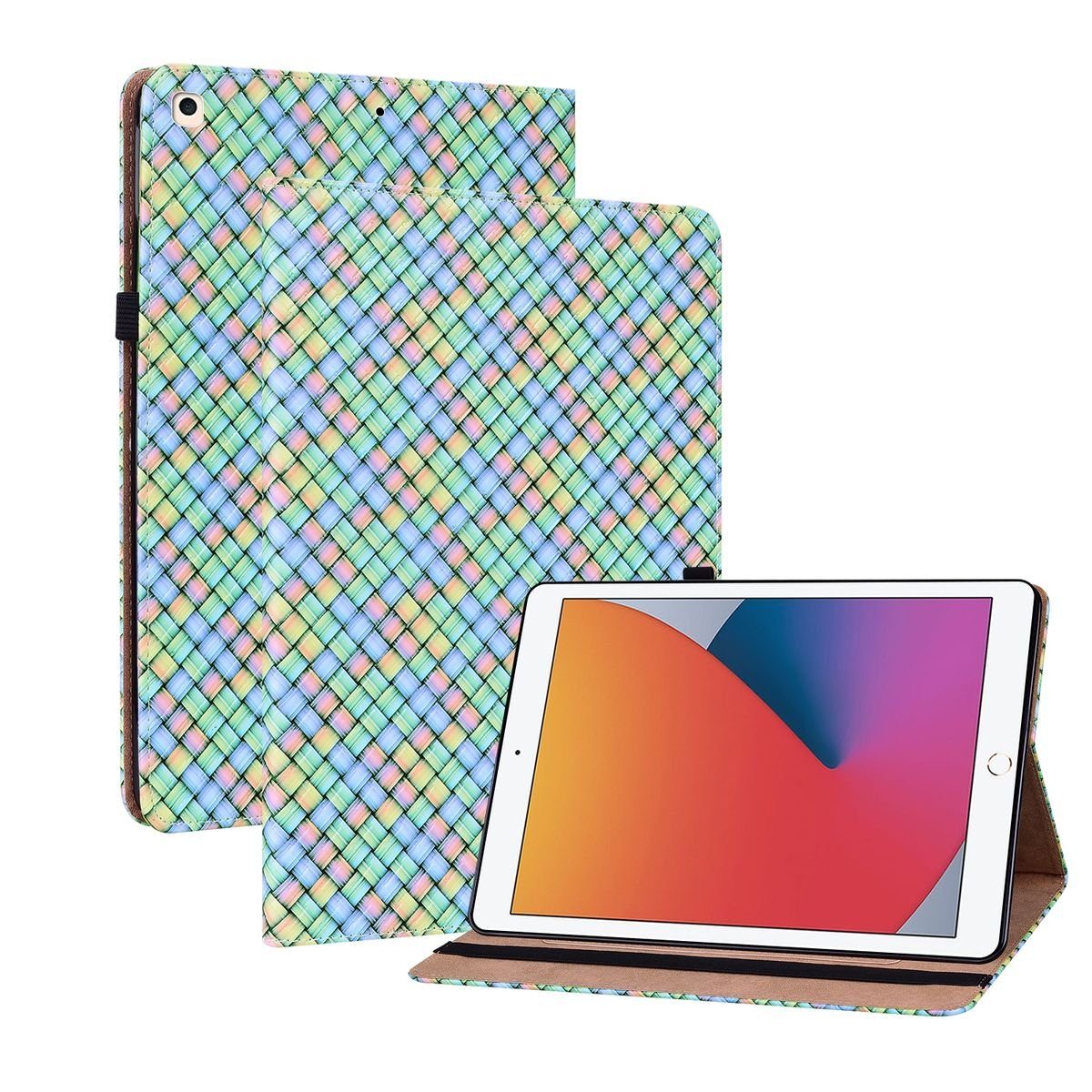 Wigento Tablet-Hülle Aufstellbare Kunst-Leder Tasche Design Muster für  Apple iPad 10.2 Zoll 2019 / 2020 / 2021 7. / 8. 9. Gen / Air 2019 10.5  Etuis Hülle Cover Schutz Case Zubehör