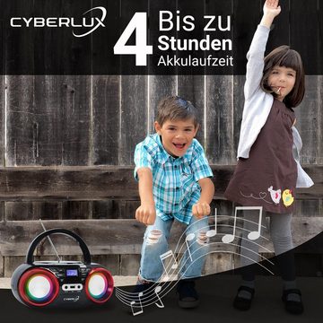 Cyberlux »CL-810« tragbarer CD-Player (CD, Kinder CD Player tragbar, Boombox, Musikbox, LED-Disco-Beleuchtung, FM Radio mit MP3 USB)