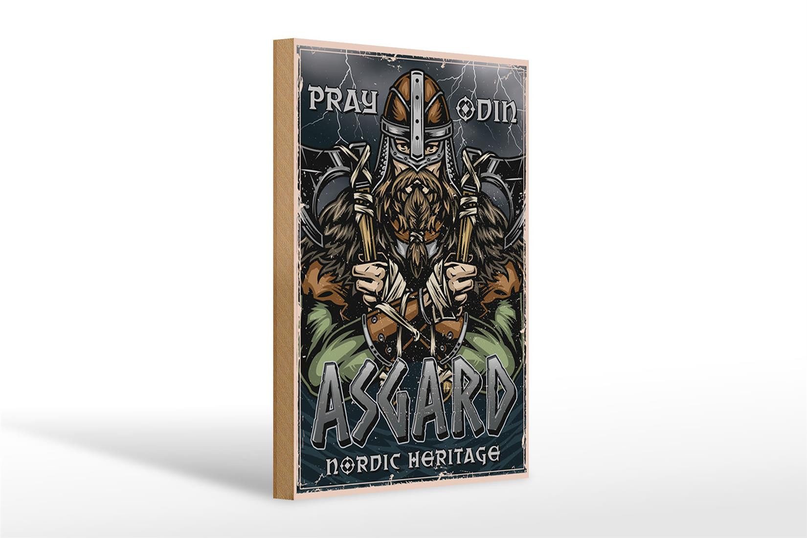 Holzbild Wikinger 20x30cm Asgard nordic Heritage