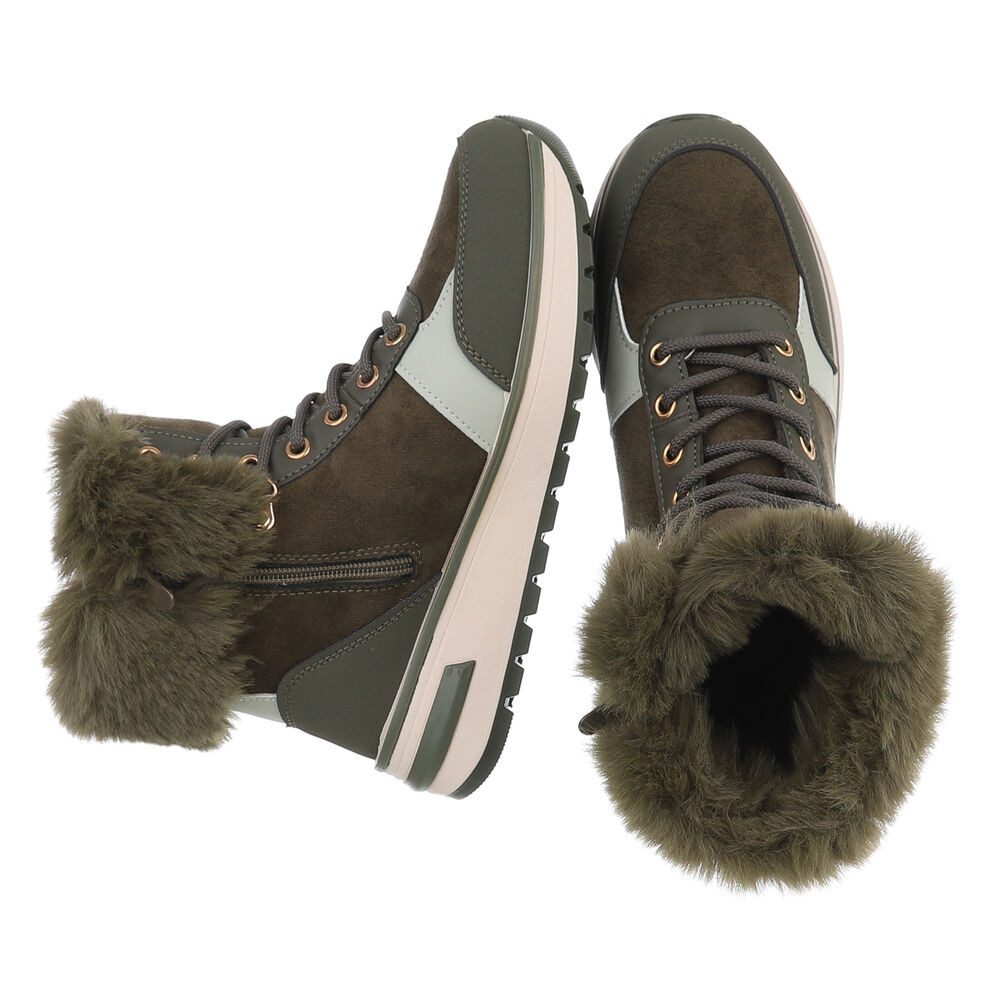 Ital-Design Damen Winterboots mit Futter und modischem Design Schnürstiefel günstig online kaufen