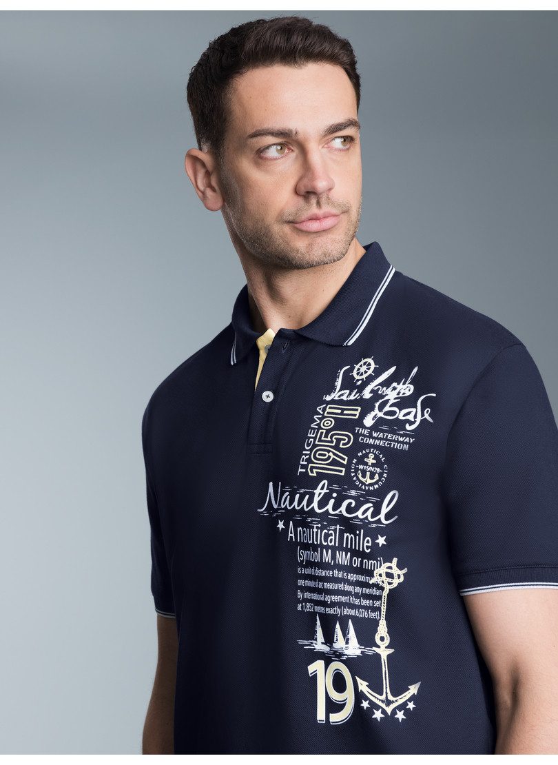 Trigema Poloshirt TRIGEMA Poloshirt mit maritimem Printmotiv (1-tlg) günstig online kaufen