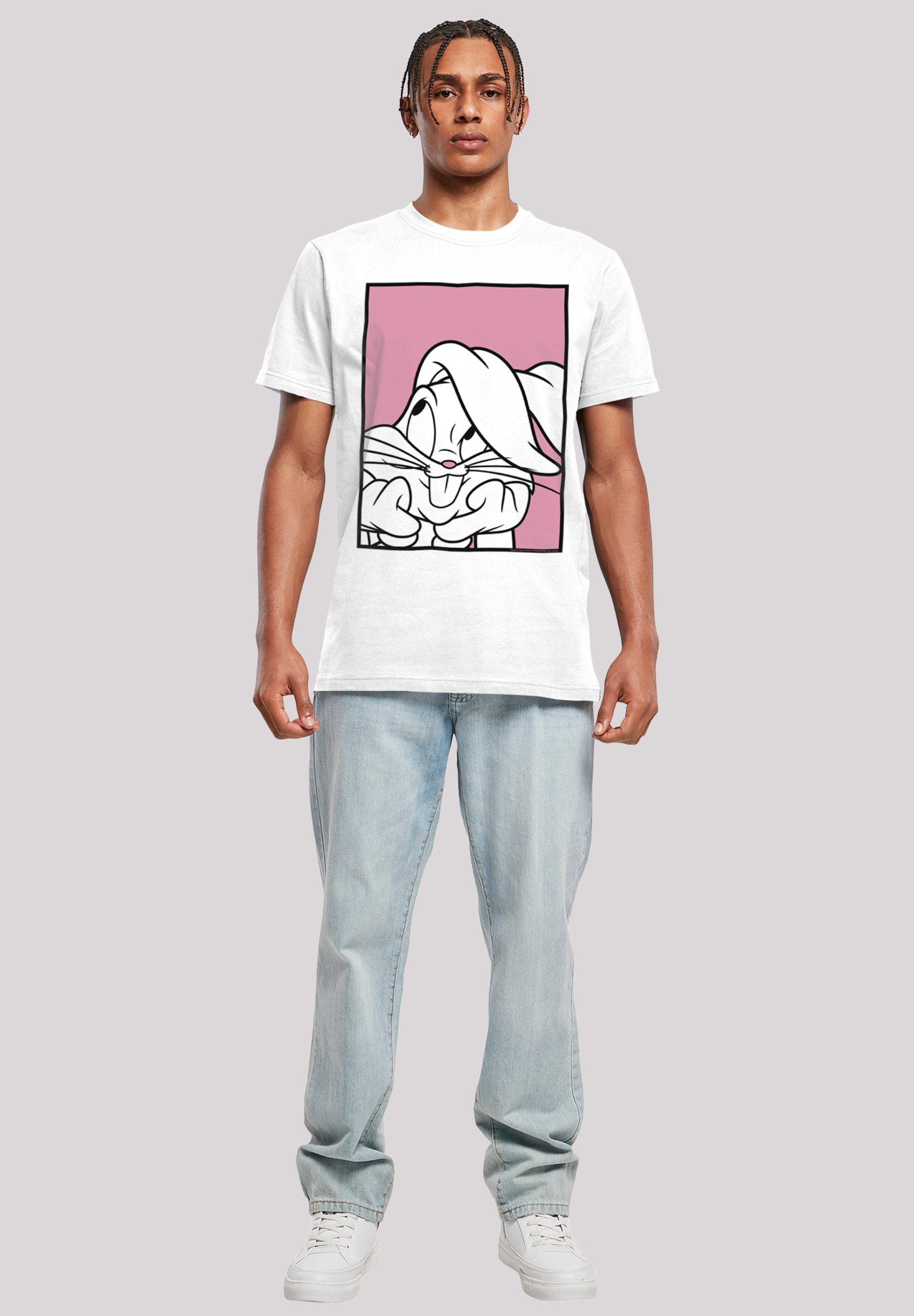Bunny Adore Bugs T-Shirt Tunes Print weiß F4NT4STIC Looney
