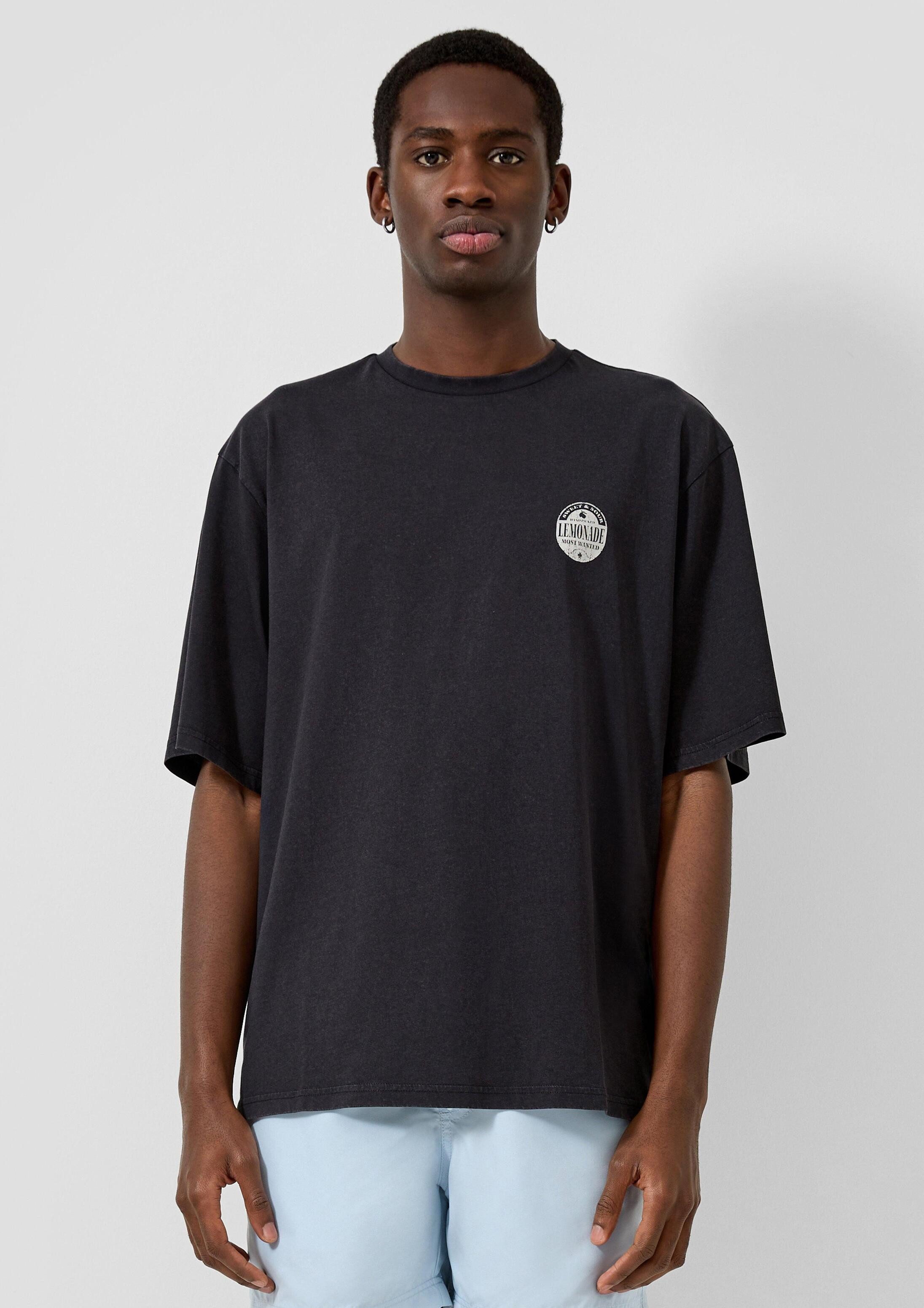 QS Kurzarmshirt T-Shirt Gewaschenes T-Shirt im Relaxed Fit