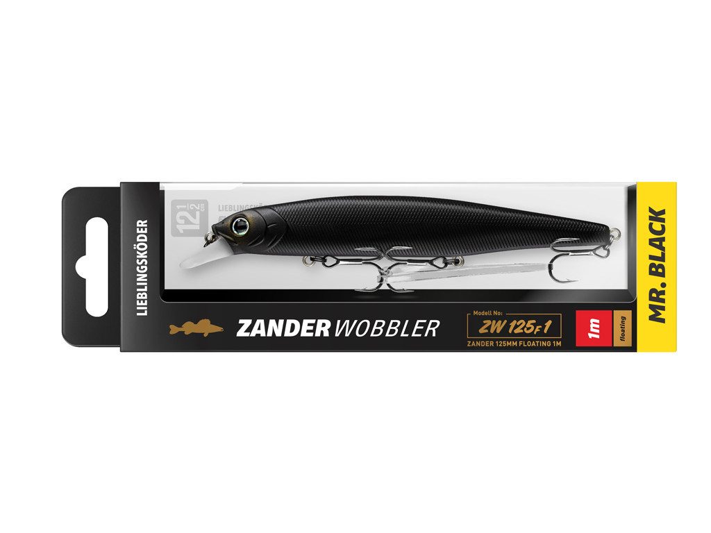Kunstköder LIEBLINGSKÖDER - Zanderwobbler 12,5 cm - Mr. Black