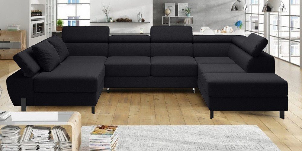 Design Sofa, mane Relaxfunktion, oder U-Form, Stylefy links Bettkasten, Modern rechts Wohnlandschaft Bettfunktion Molinardi mit und bestellbar, XL,