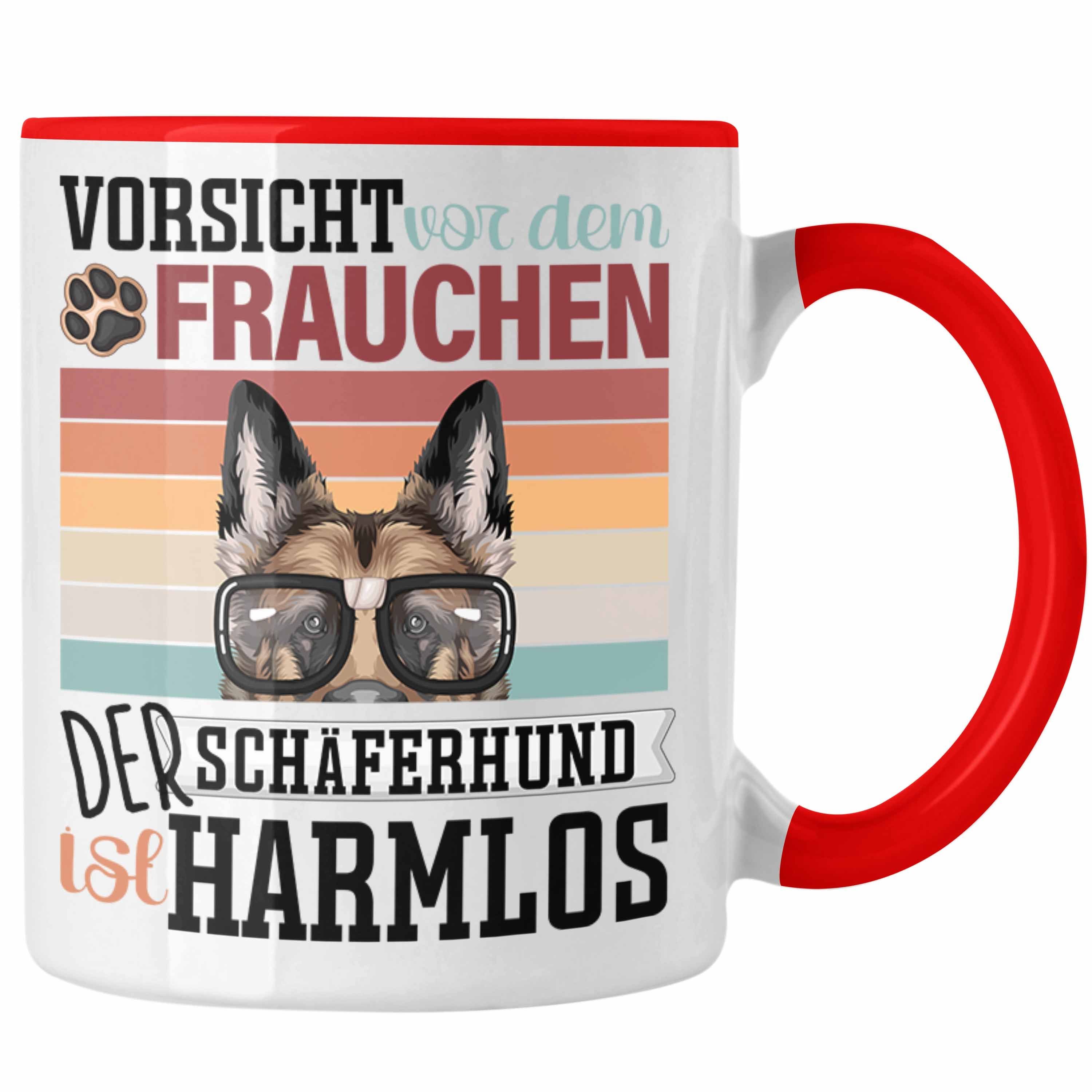 Trendation Tasse Schäferhund Besitzerin Frauchen Tasse Geschenk Lustiger Spruch Geschen Rot