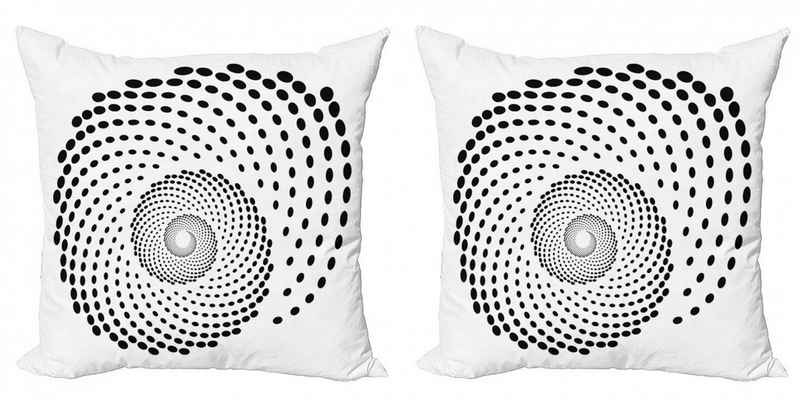 Kissenbezüge Modern Accent Doppelseitiger Digitaldruck, Abakuhaus (2 Stück), Weiß Spiral Monochrome Schwarz