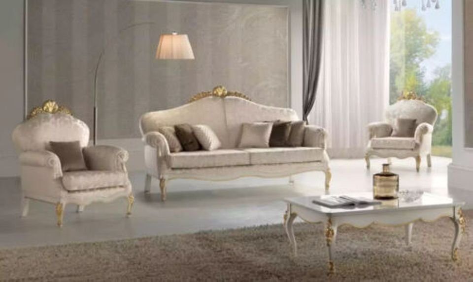 in 3 2x Wohnzimmer Sessel Italy Wohnzimmer-Set + Couchtisch 4tlg + Sofagarnitur 2x Set Sitzer Couchtisch), Neu, Sessel Sitzer 3 Made (4-St., JVmoebel