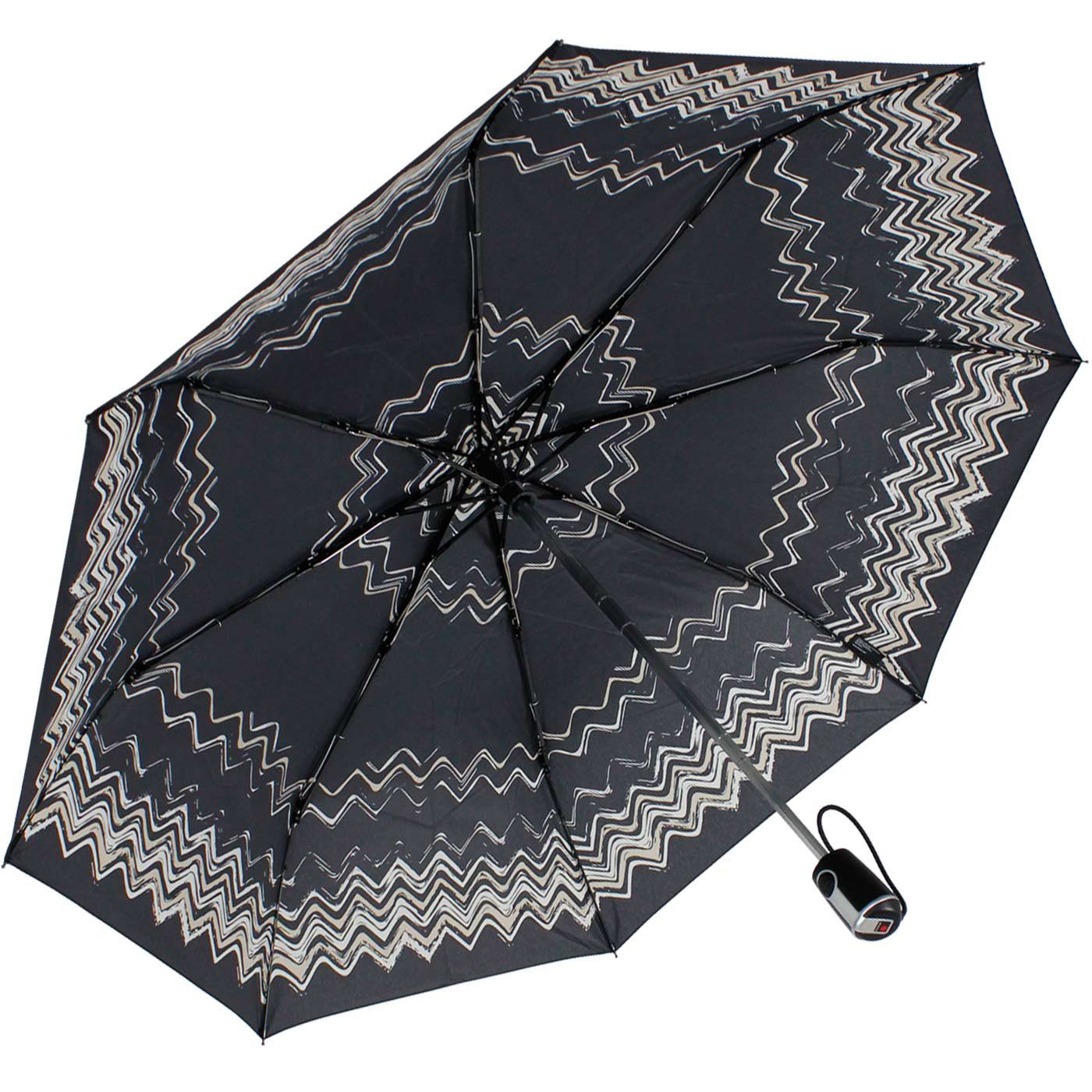Knirps® Taschenregenschirm Large Duomatic Auf-Zu-Automatik UV - floripa black, der große, stabile Begleiter