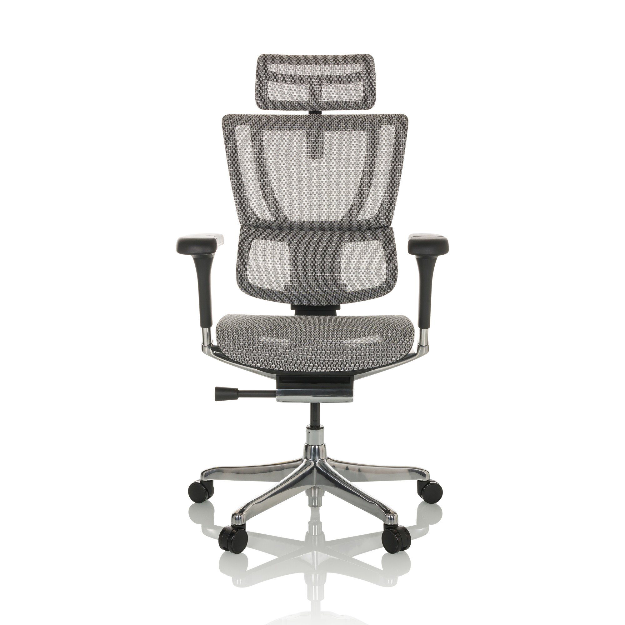 hjh OFFICE Drehstuhl Luxus Chefsessel ERGOHUMAN SLIM I Netzstoff (1 St), Bürostuhl ergonomisch Hellgrau