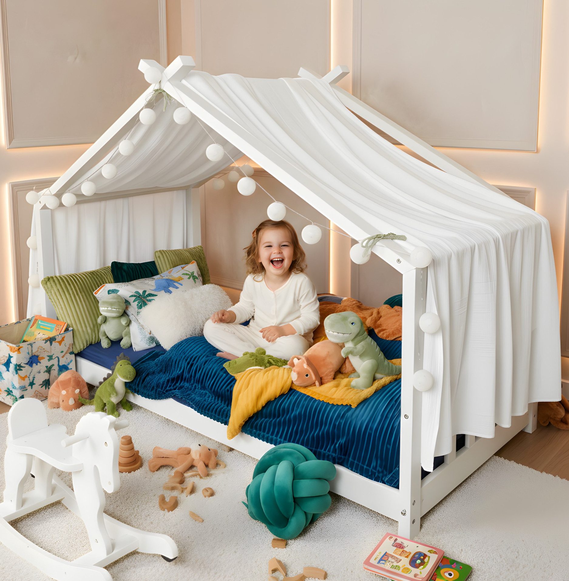 Alavya Home® Betthimmel 3 tgl. Betthimmel Moon Deko-Set 110x360 cm (Hausbet günstig online kaufen