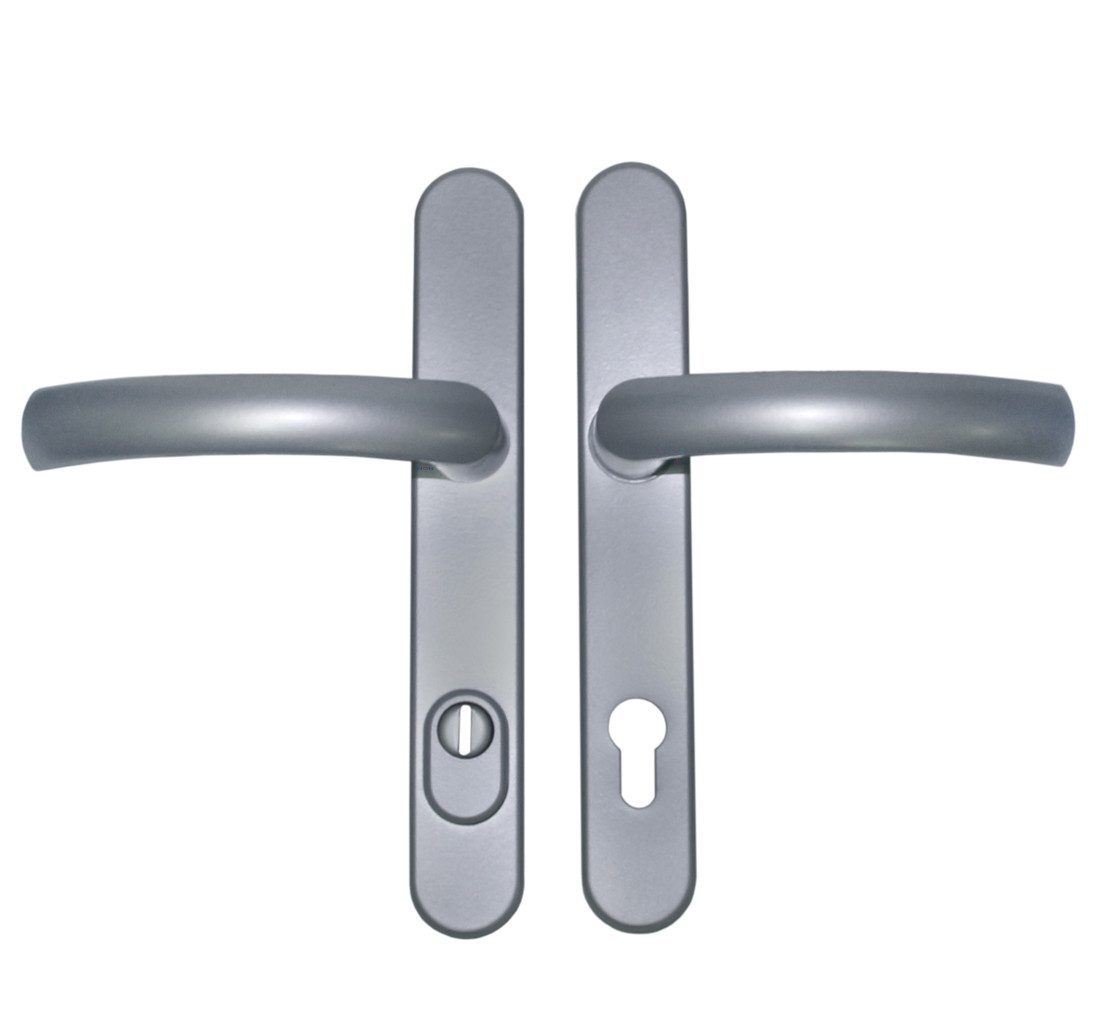 Türbeschlag Schmalrahmen Türbeschlag SRG 2165 Alu F1 PZ 92mm Dr/Dr mit ZA, mitgelieferte Aufschiebhülse von 8 auf 10 mm