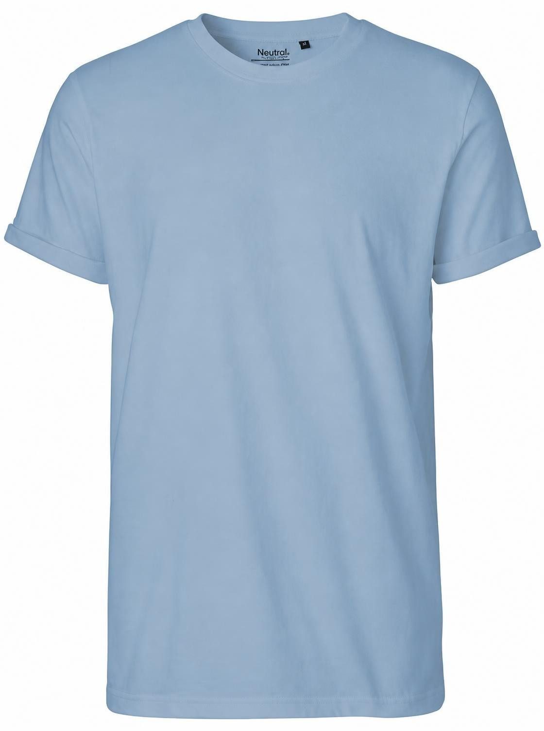 Neutral Rundhalsshirt Herren Roll Up Sleeve T-Shirt / 100% Fairtrade Baumwolle