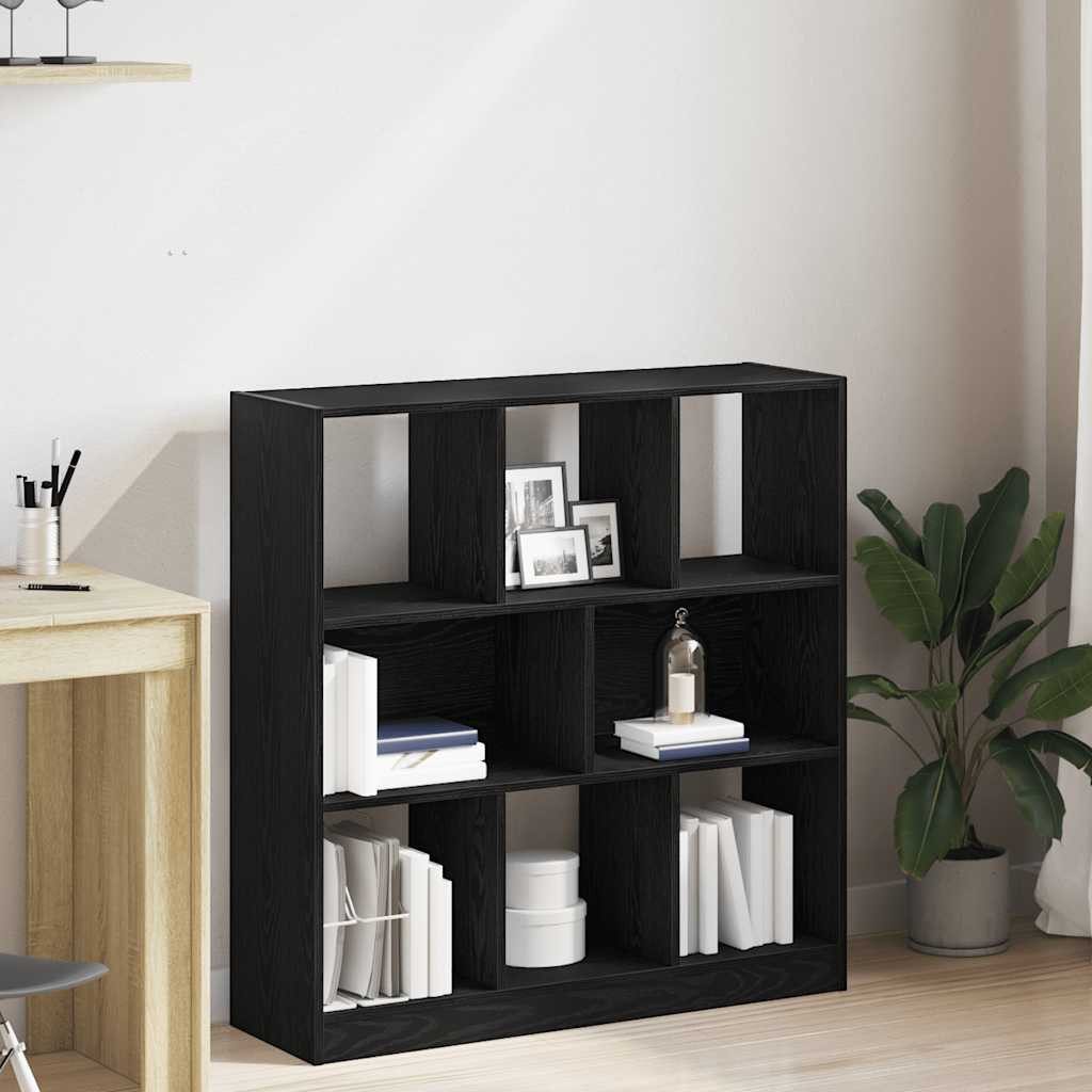 vidaXL Bücherregal Bücherregal Schwarz Eichen-Optik 97,5x29,5x100 cm Holzwerkstoff, 1-tlg.